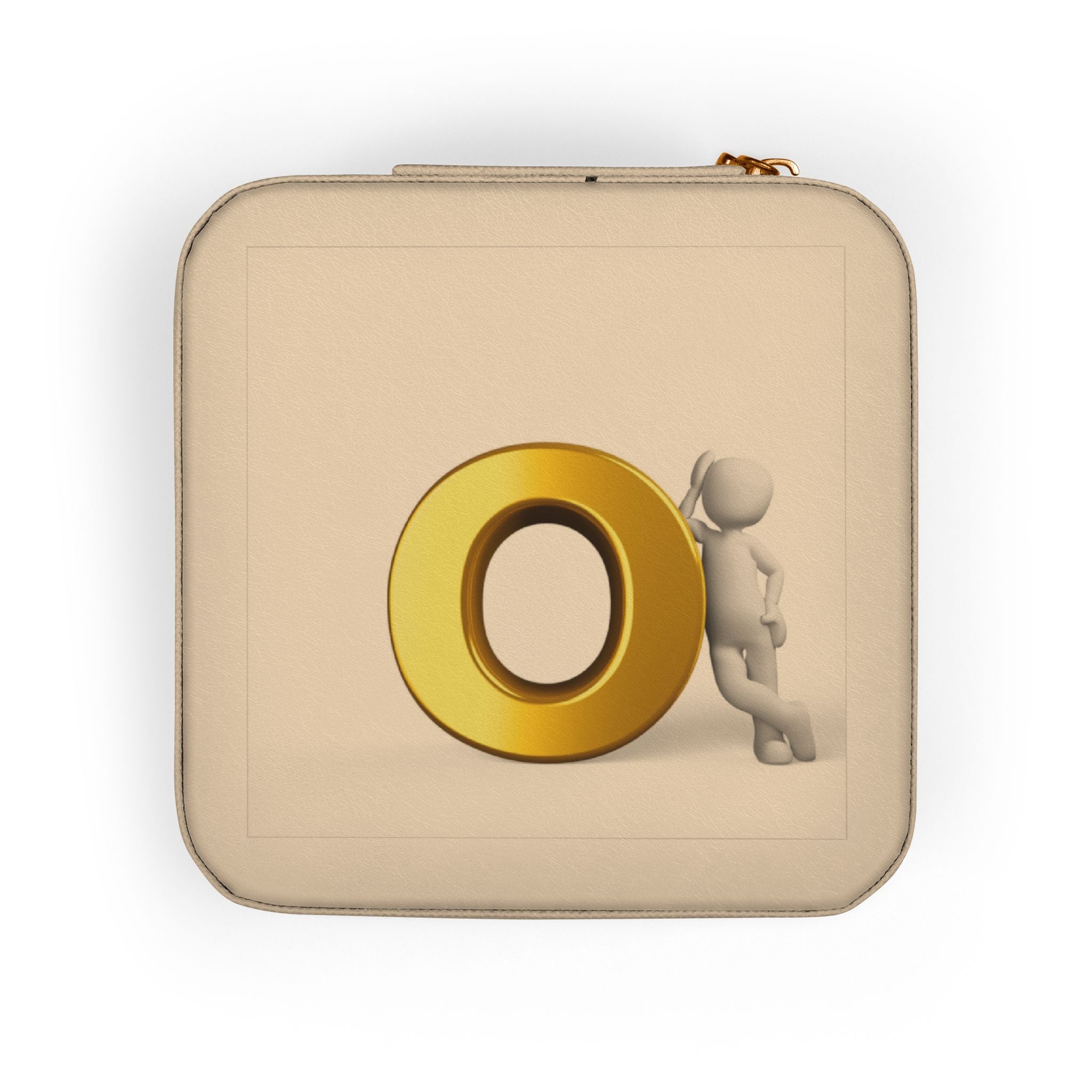 Gold O Letter Monogram Jewelry Case | Travel Ring Earring Organizer