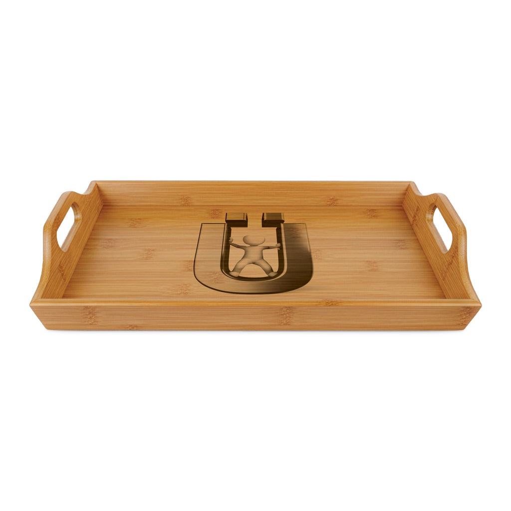 Letter Ü Monogram Bamboo Serving Tray | Engraved Initial Letter U