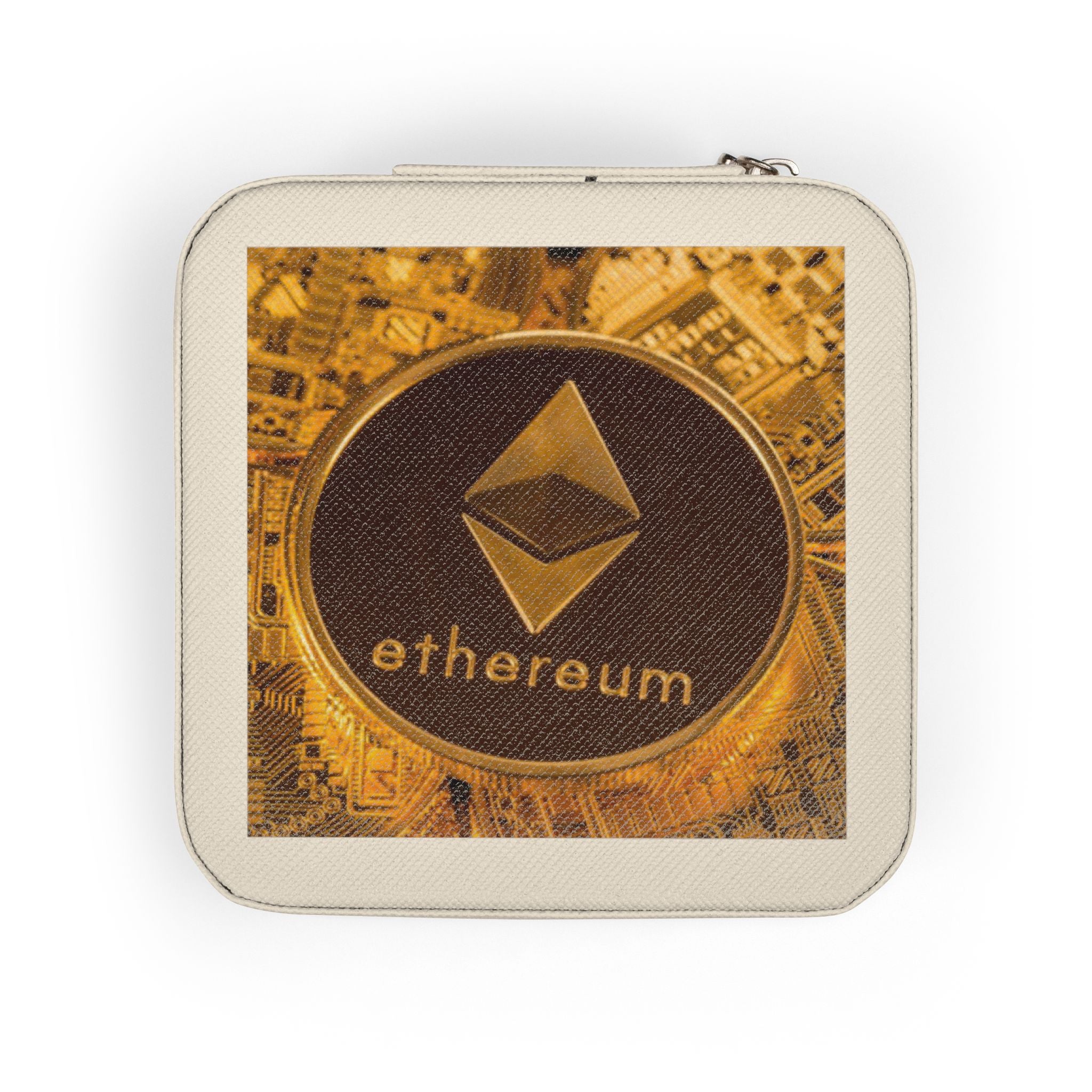Ethereum Coin Jewelry Travel Case | Crypto Logo Compact Organizer