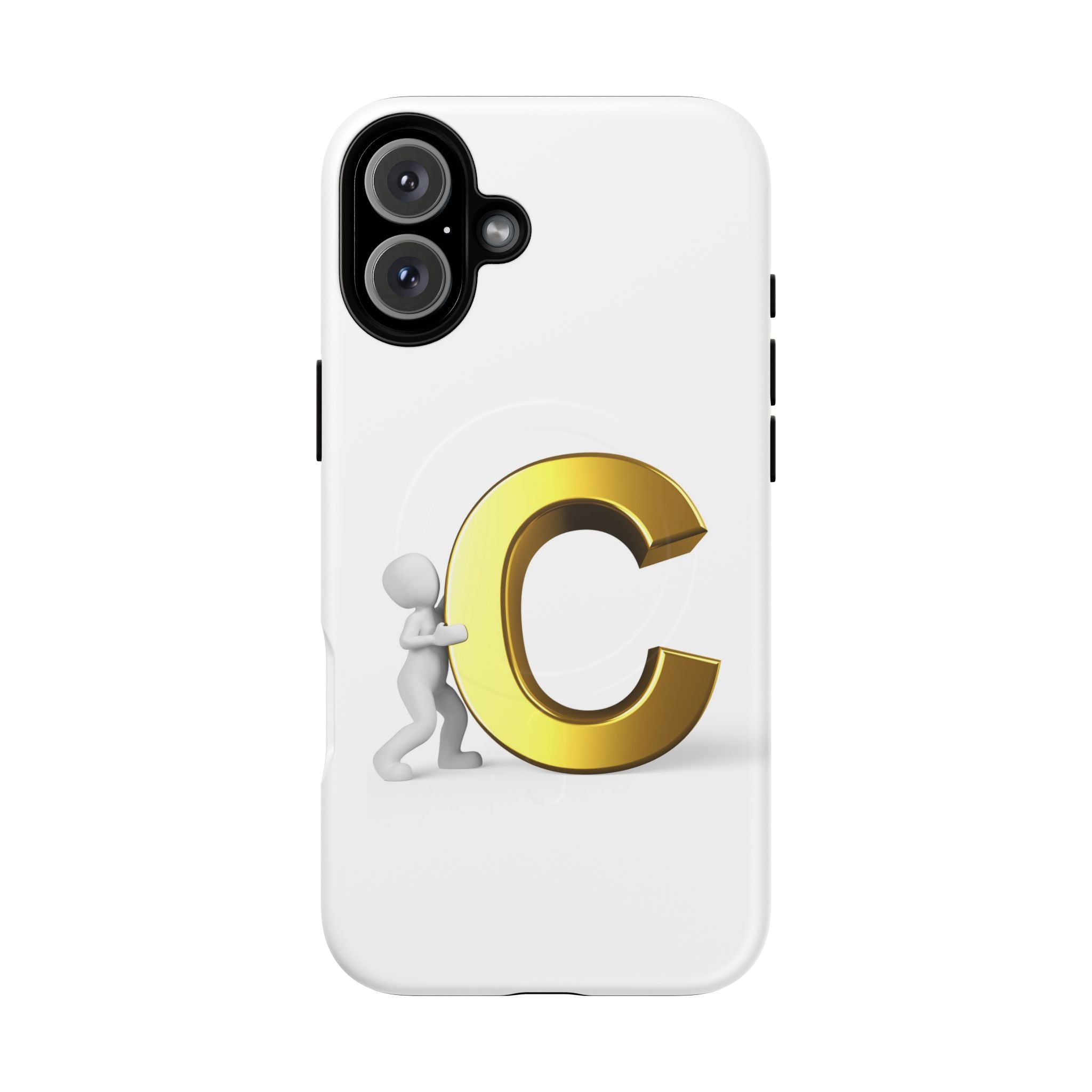 Coque de téléphone Monogramme Lettre C Or | Coque magnétique résistante