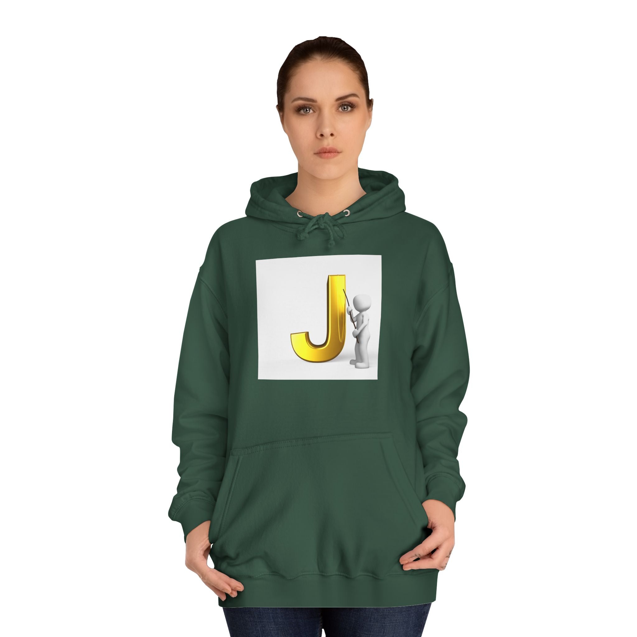 Golden Letter J Initial Hoodie | Monogram J Sweatshirt