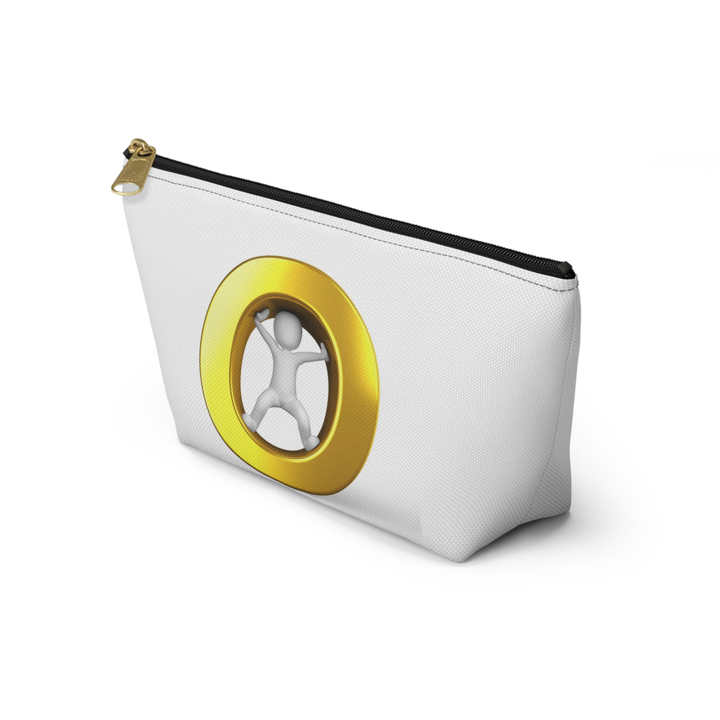Gold Letter O Figure Accessory Pouch | T-Bottom Makeup Bag