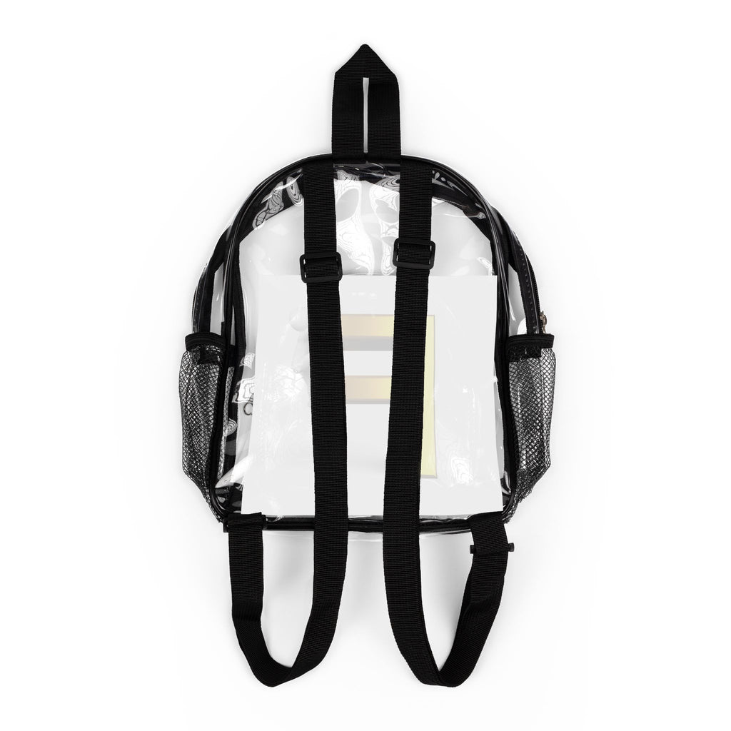 3D Yellow Letter F Design Clear Stadium Backpack | Transparent School Bag