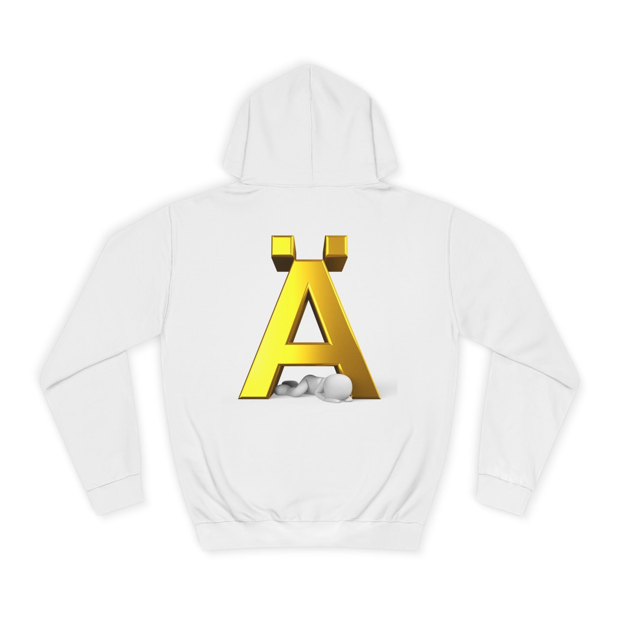 Gold Letter Ä Hoodie | 3D Metallic A with Rocks