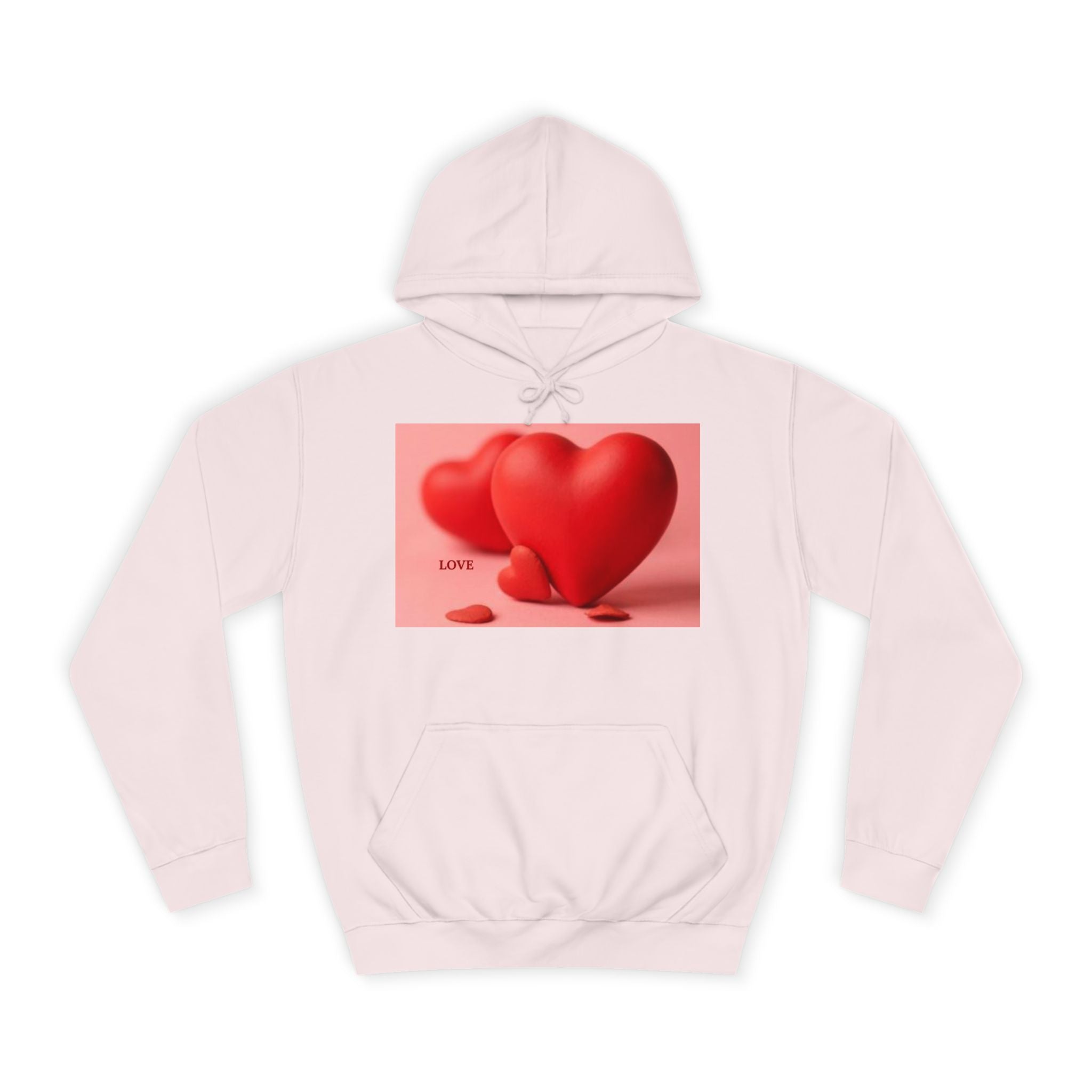 Sweat à capuche illustré avec un cœur mignon en 3D | Pull graphique amour