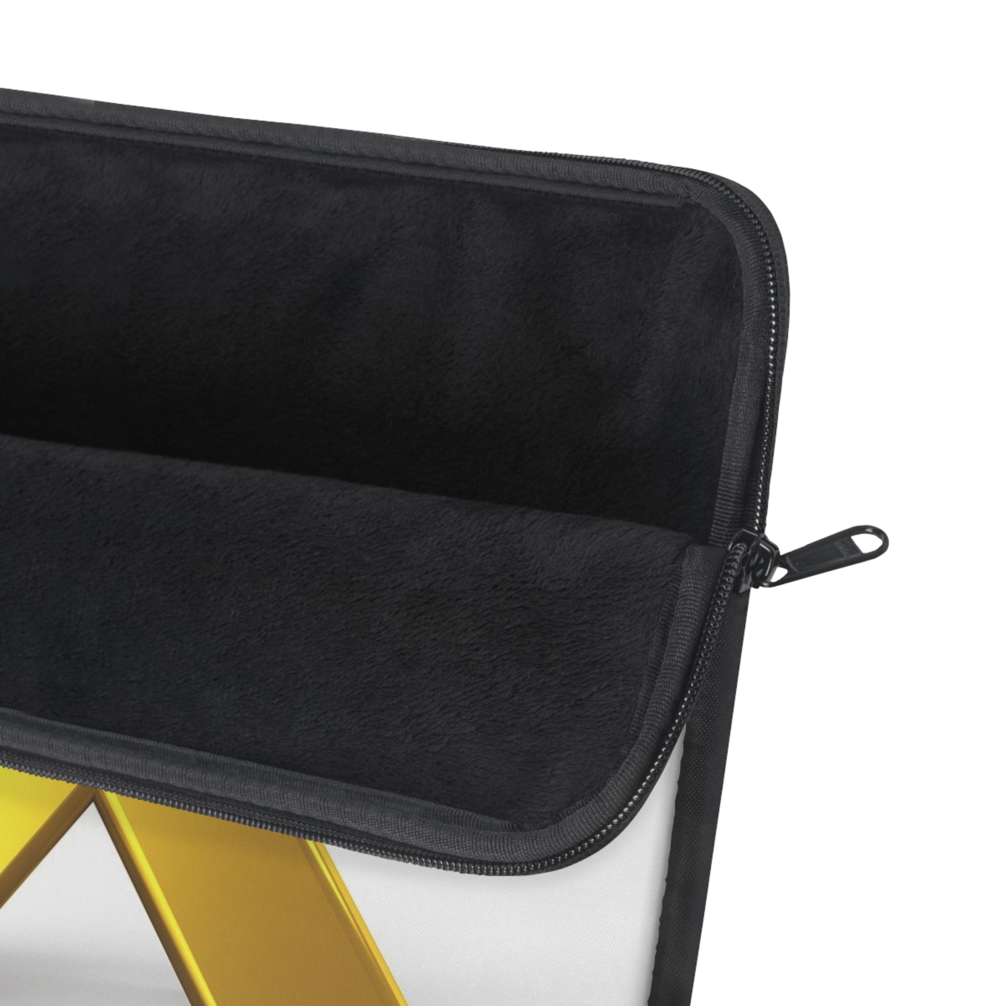 3D Stick Figure with Gold X Laptop Sleeve | Minimal Tech Design