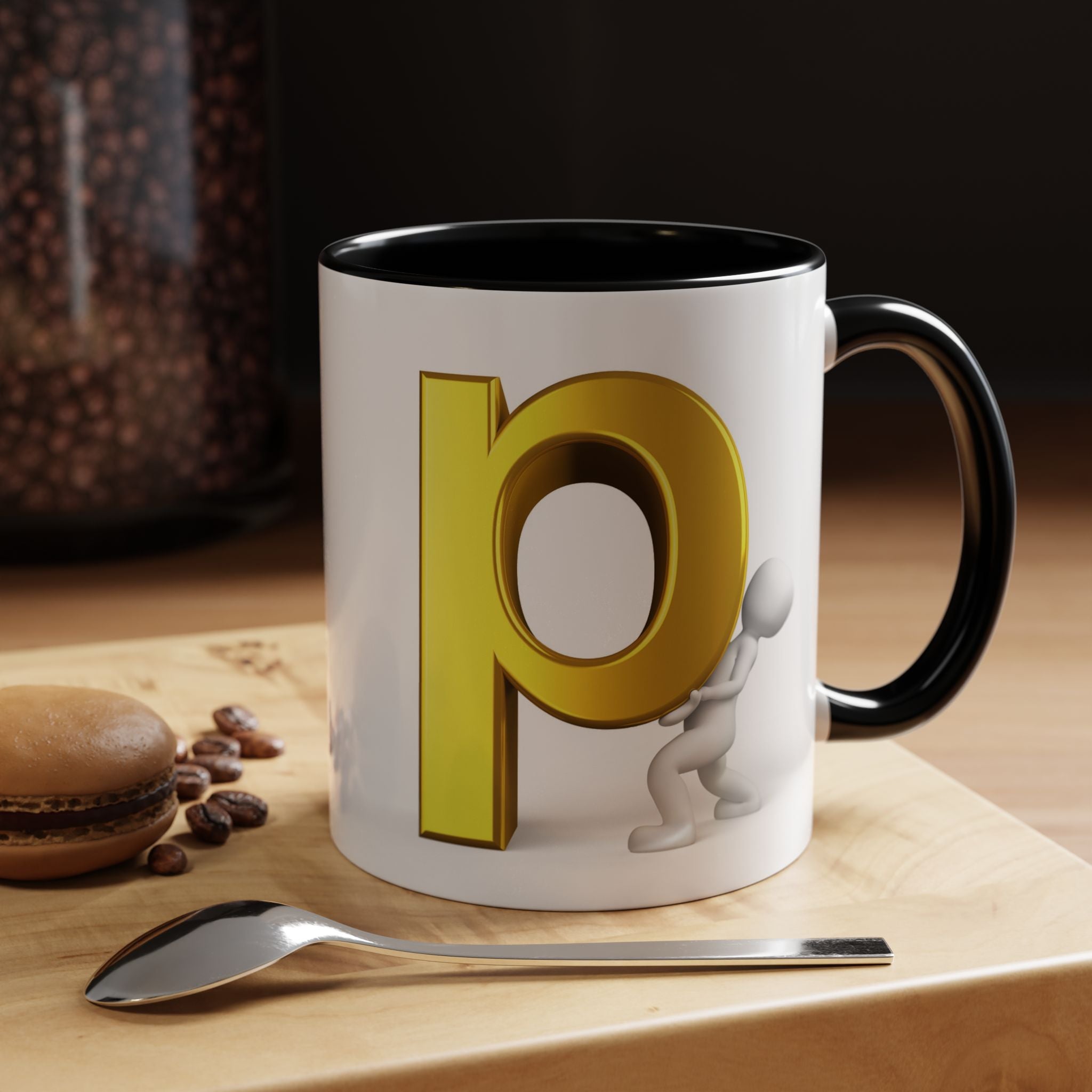 Tasse à café 3D lettre P | Tasse à anse colorée 325 ml ou 443 ml