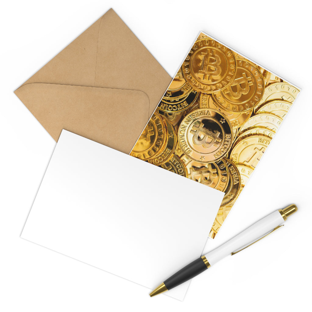 Bitcoin Coins Postcards | Cryptocurrency Crypto Art Postcard Set (7 pcs)