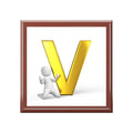 Gold Letter V Artwork Jewelry Box | Monogram Decorative Keepsake Box