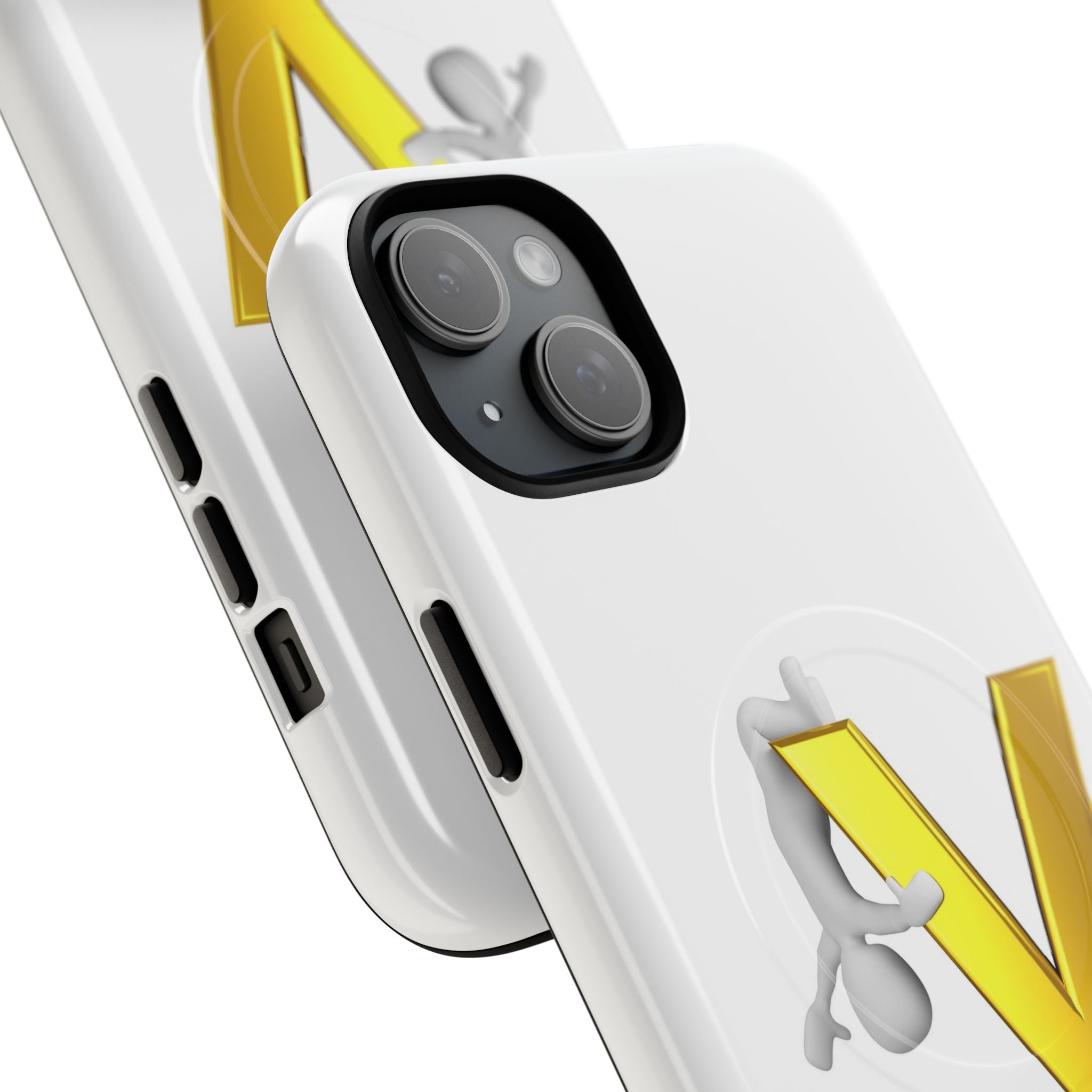 3D Yellow V Letter Phone Case Tough Magnetic Case | Monogram V iPhone Cover
