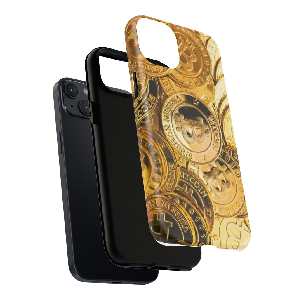 Gold Bitcoin Coins Phone Case | Tough Magnetic Case
