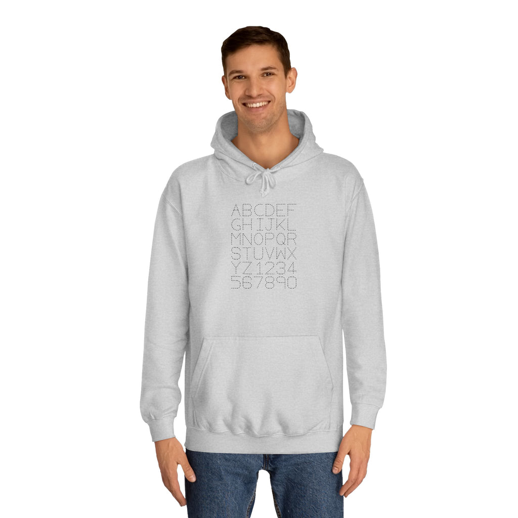 College Dotted Alphabet Hoodie | Campus Sweatshirt, Collegiate Style