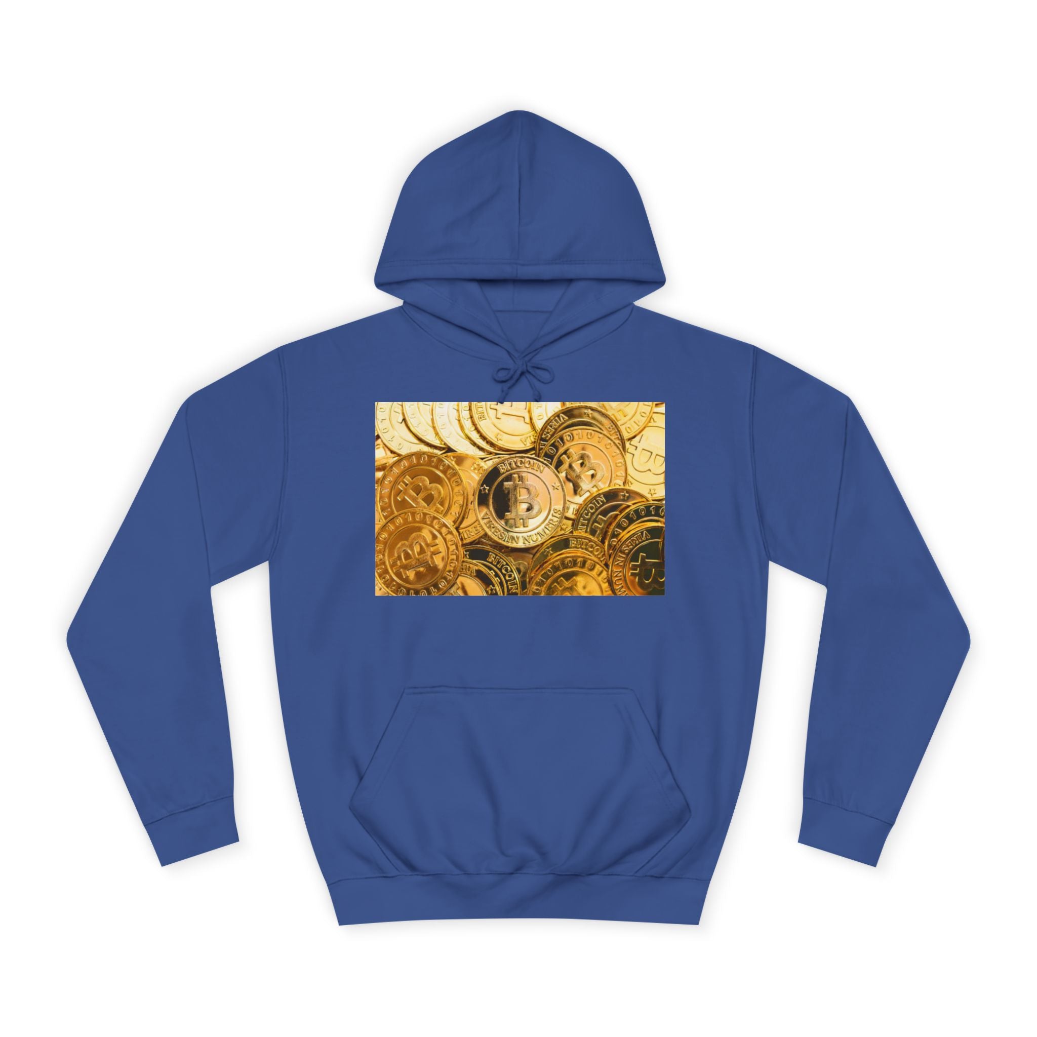 Golden Bitcoin Coins Hoodie | Crypto Cryptocurrency Crypto Art, Digital Currency Apparel