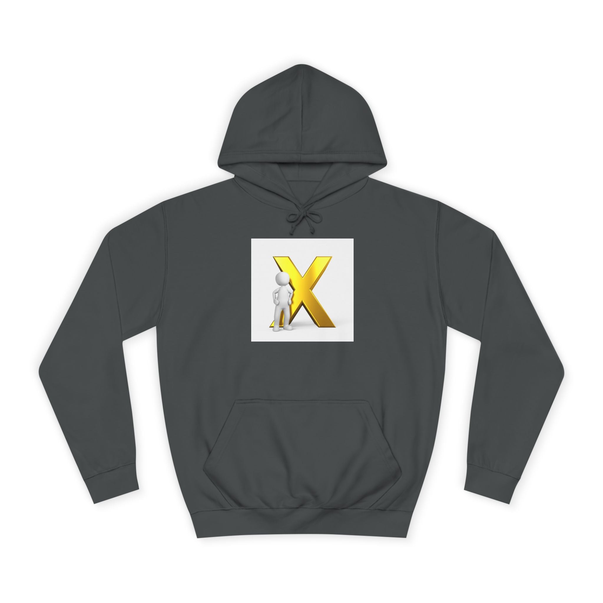 Sweat à capuche graphique lettre X dorée | Sweat à capuche Initial X avec figurine 3D