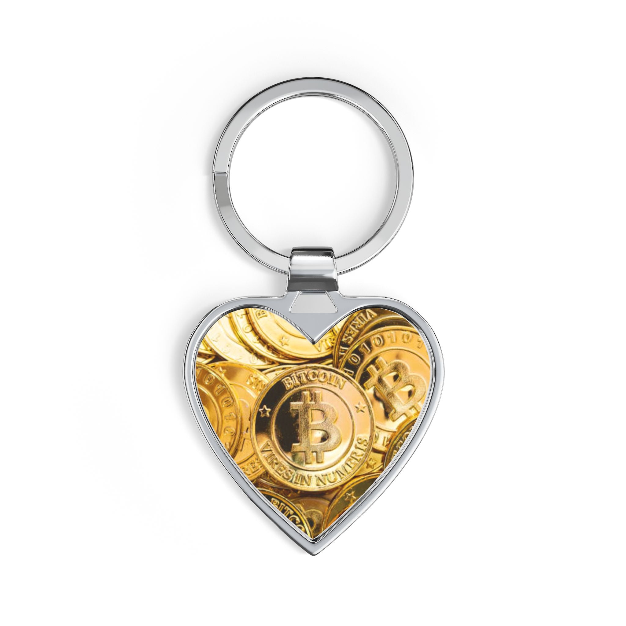 Bitcoin Coin Heart Keychain | Crypto Jewelry, Bitcoin Symbol Keyring