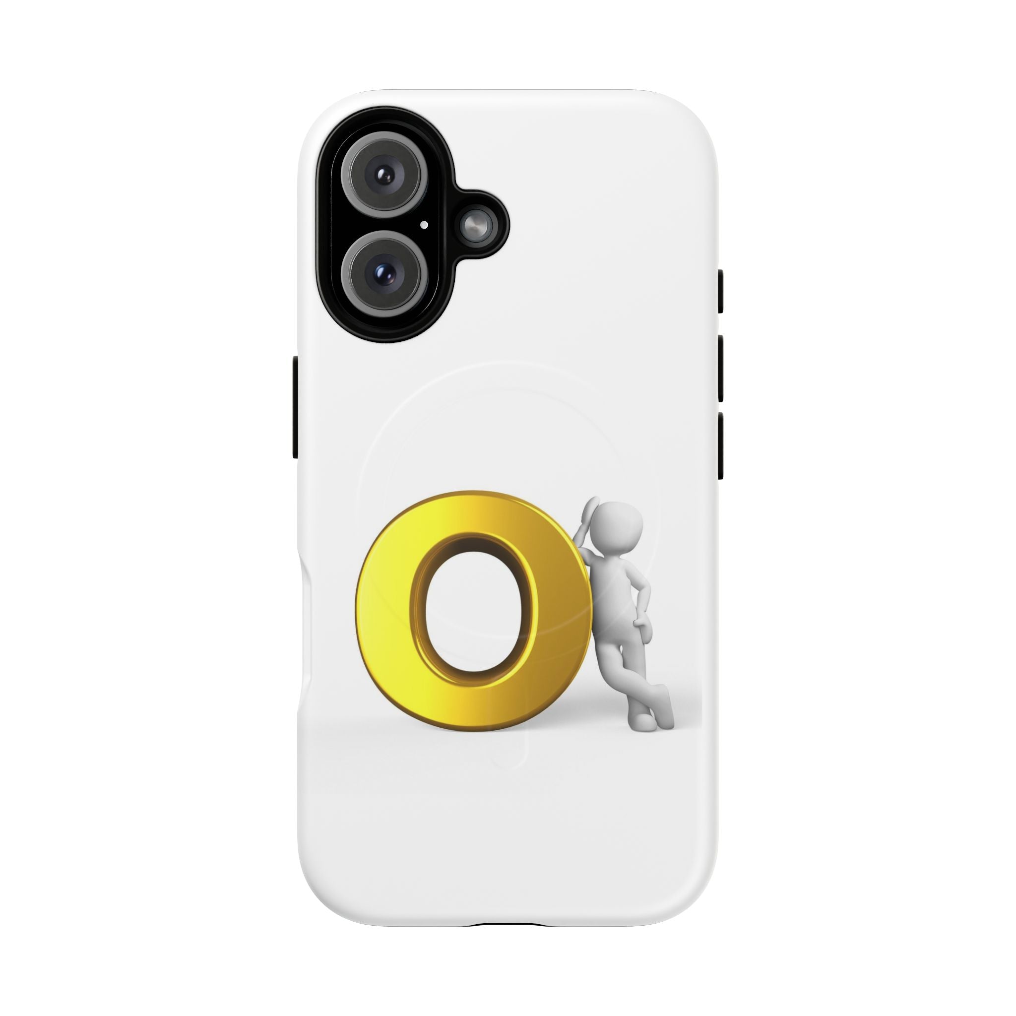 3D Gold Letter O Character phone case | Tough Magnetic Case, magnetic compatible
