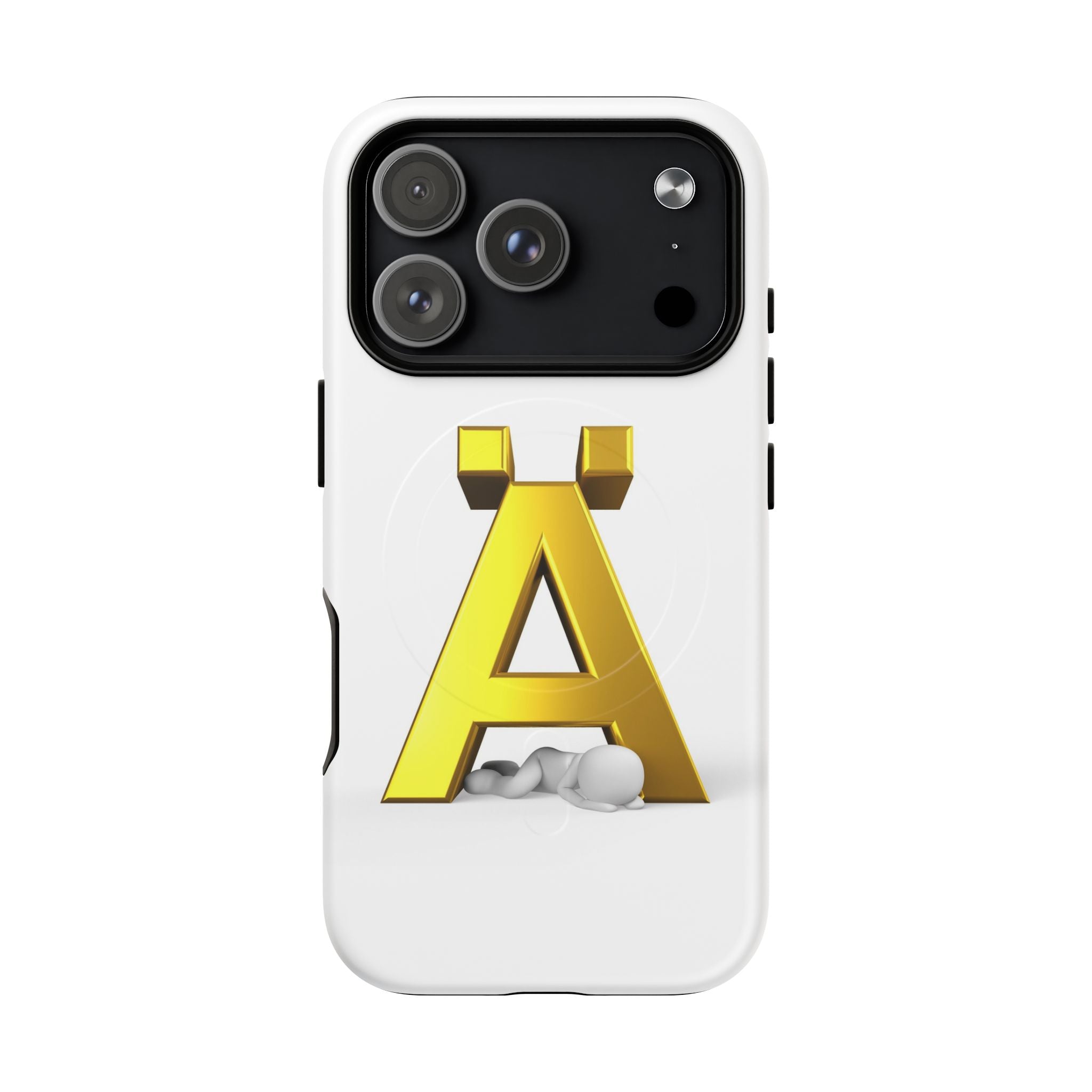 Coque de téléphone Lettre Ä Dorée | Étui magnétique renforcé, Monogramme initial