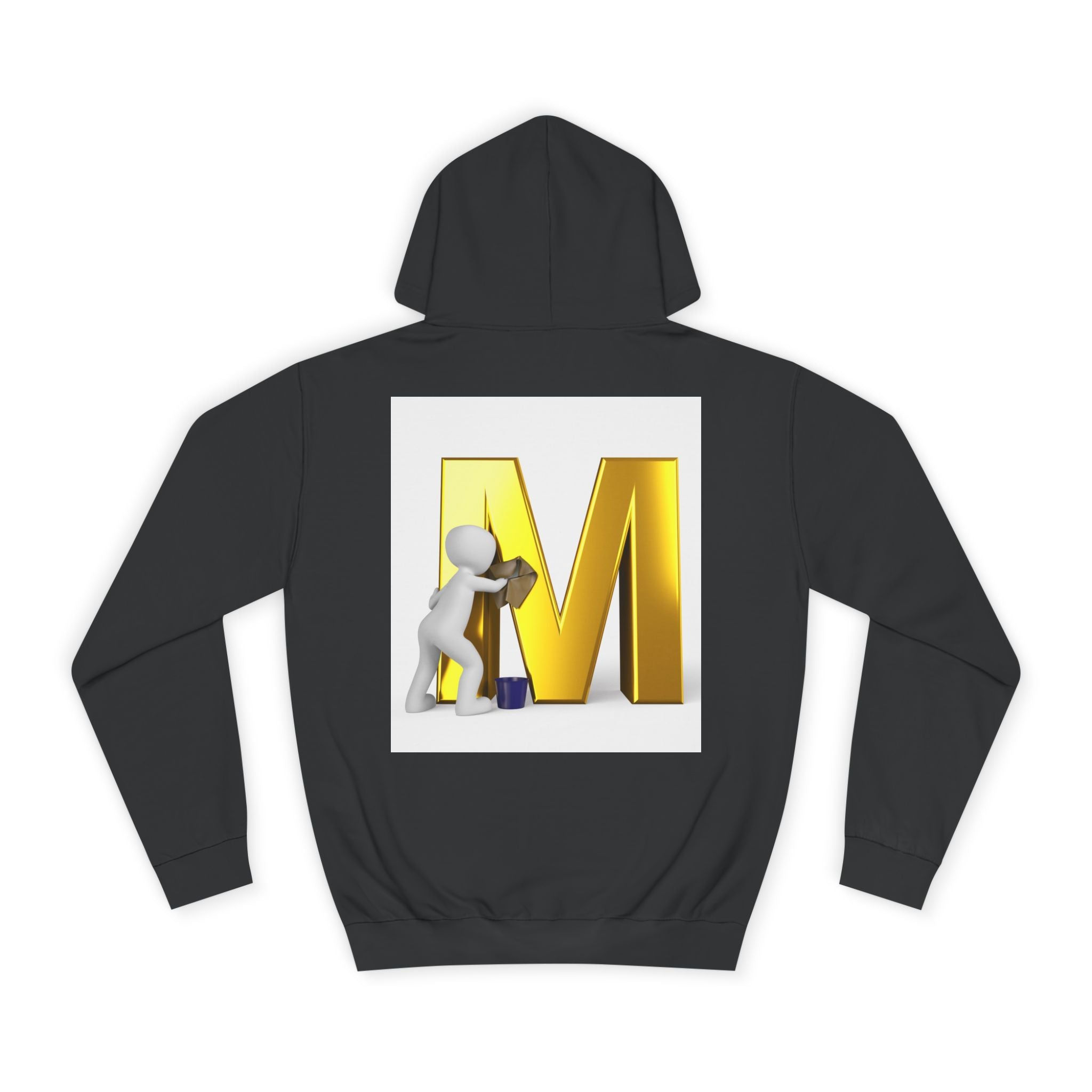 Gold Letter M with Figure Hoodie | Monogram Initial M Sweatshirt