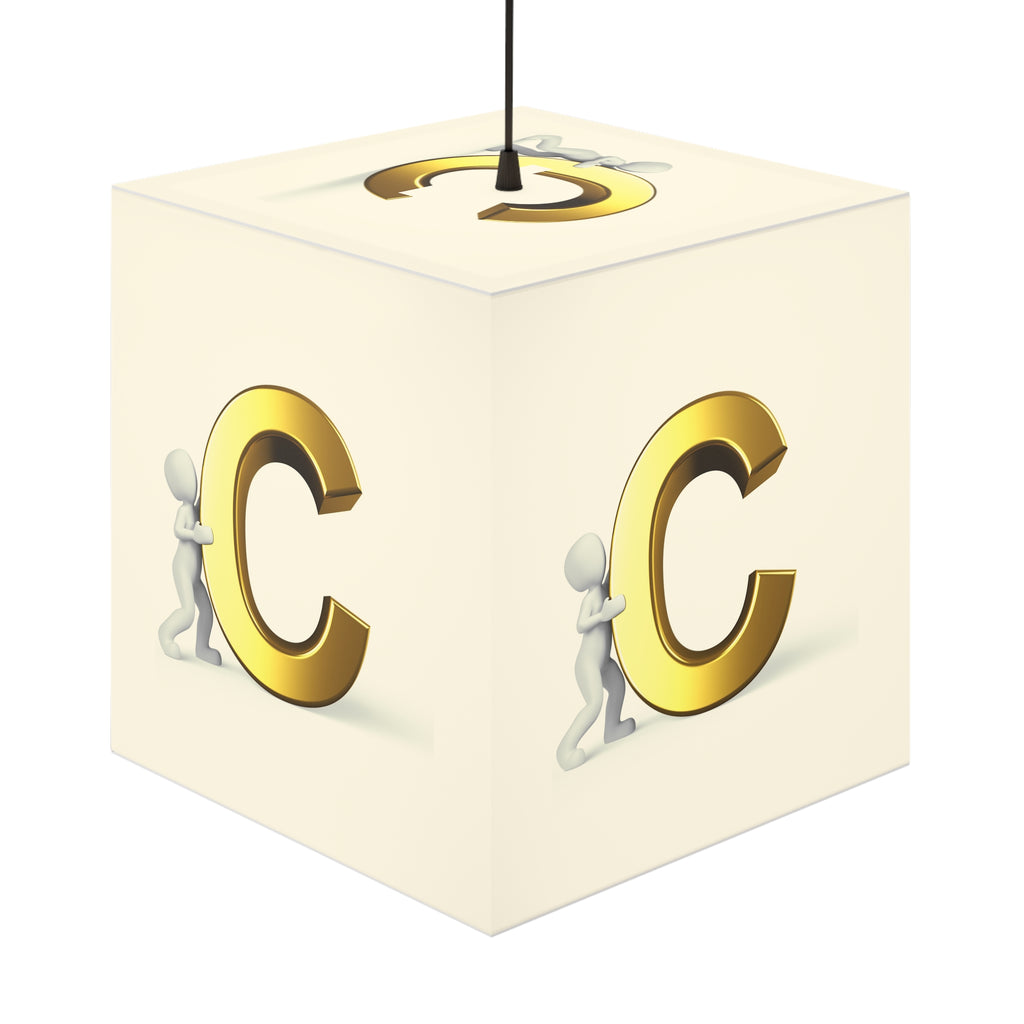 Gold Letter C Cube Lamp | Personalized Initial Light Cube