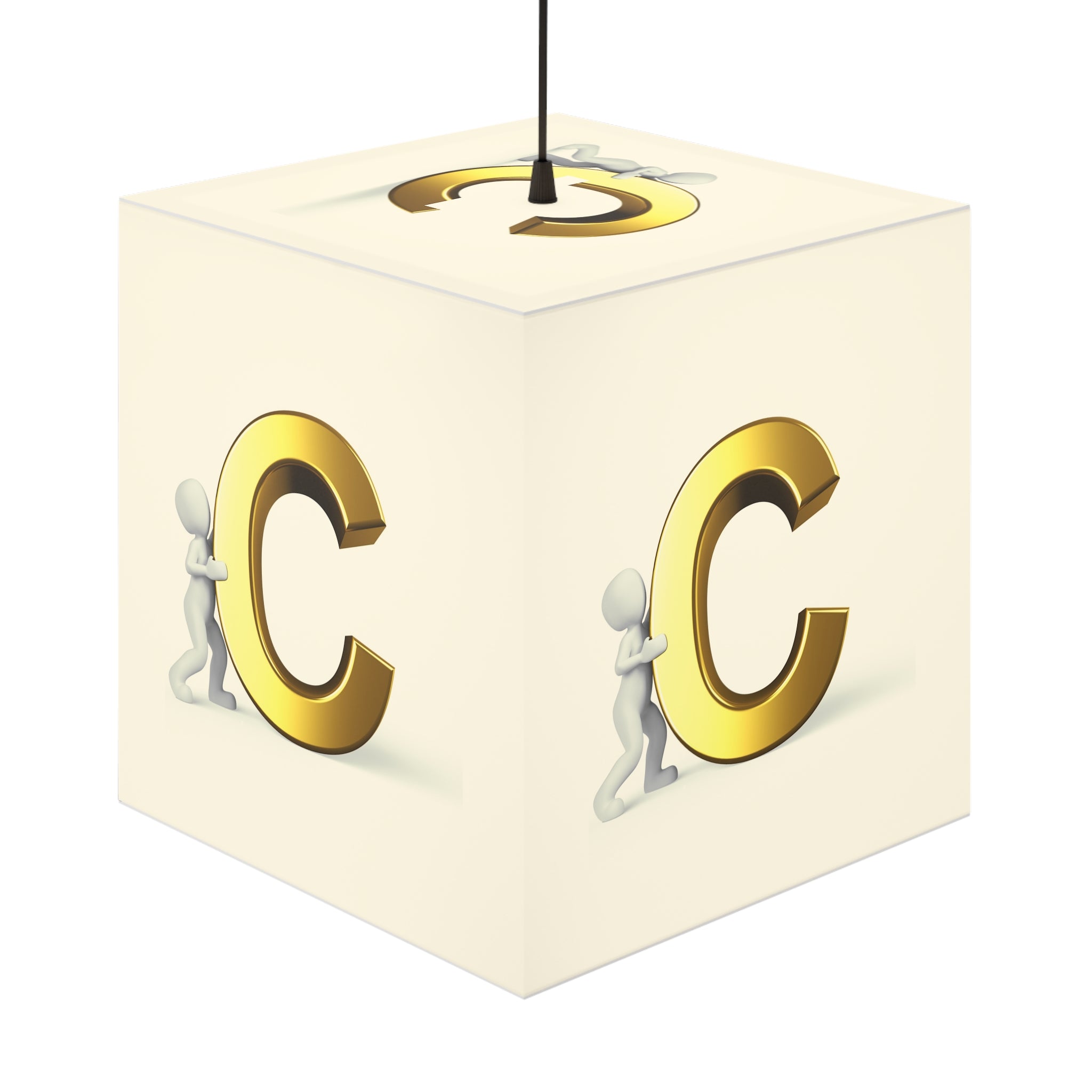Gold Letter C Cube Lamp | Personalized Initial Light Cube