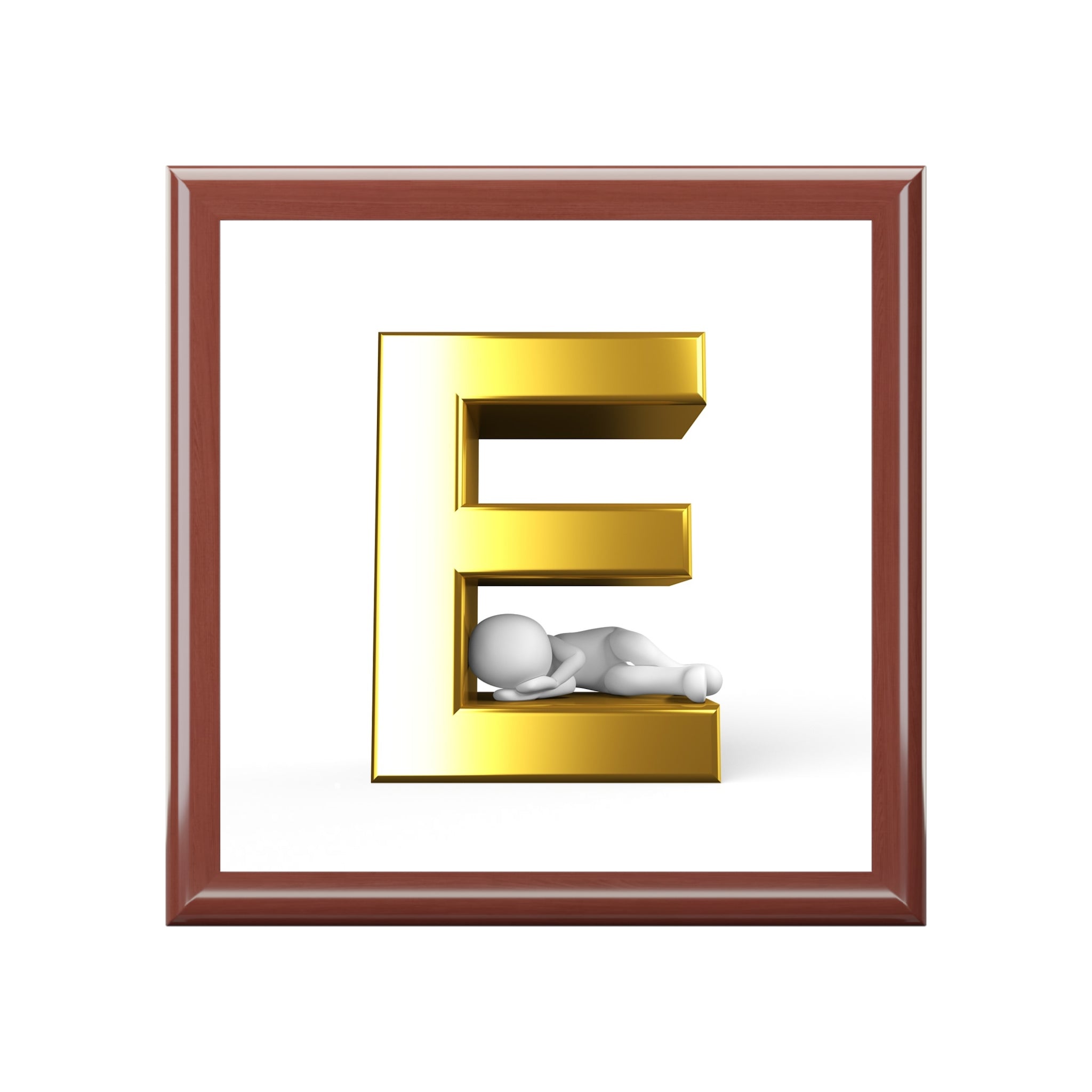 Gold Letter E Monogram Jewelry Box | Initial Keepsake Box