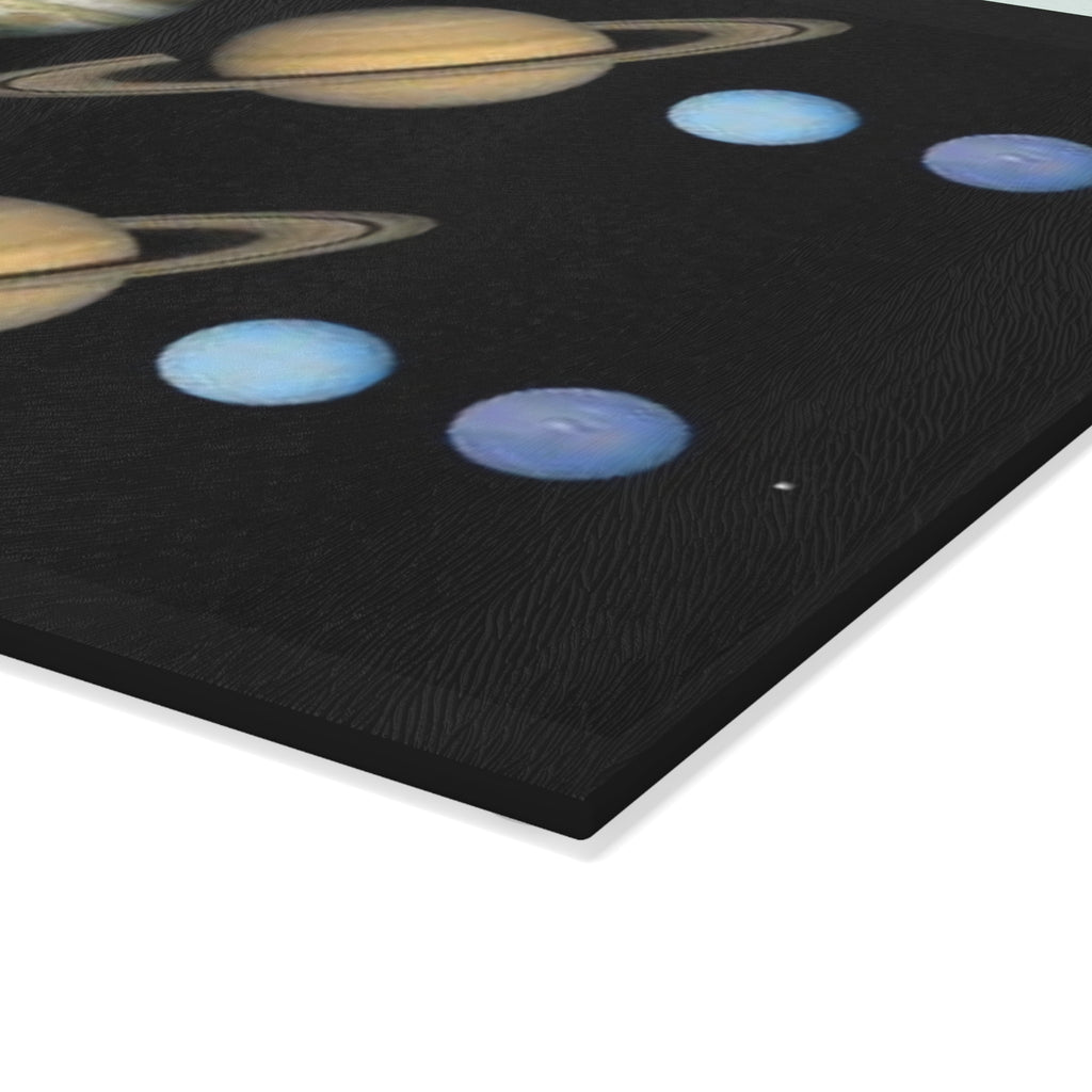 Solar System Planets Glass Cutting Board | Planetary Kitchen Decor