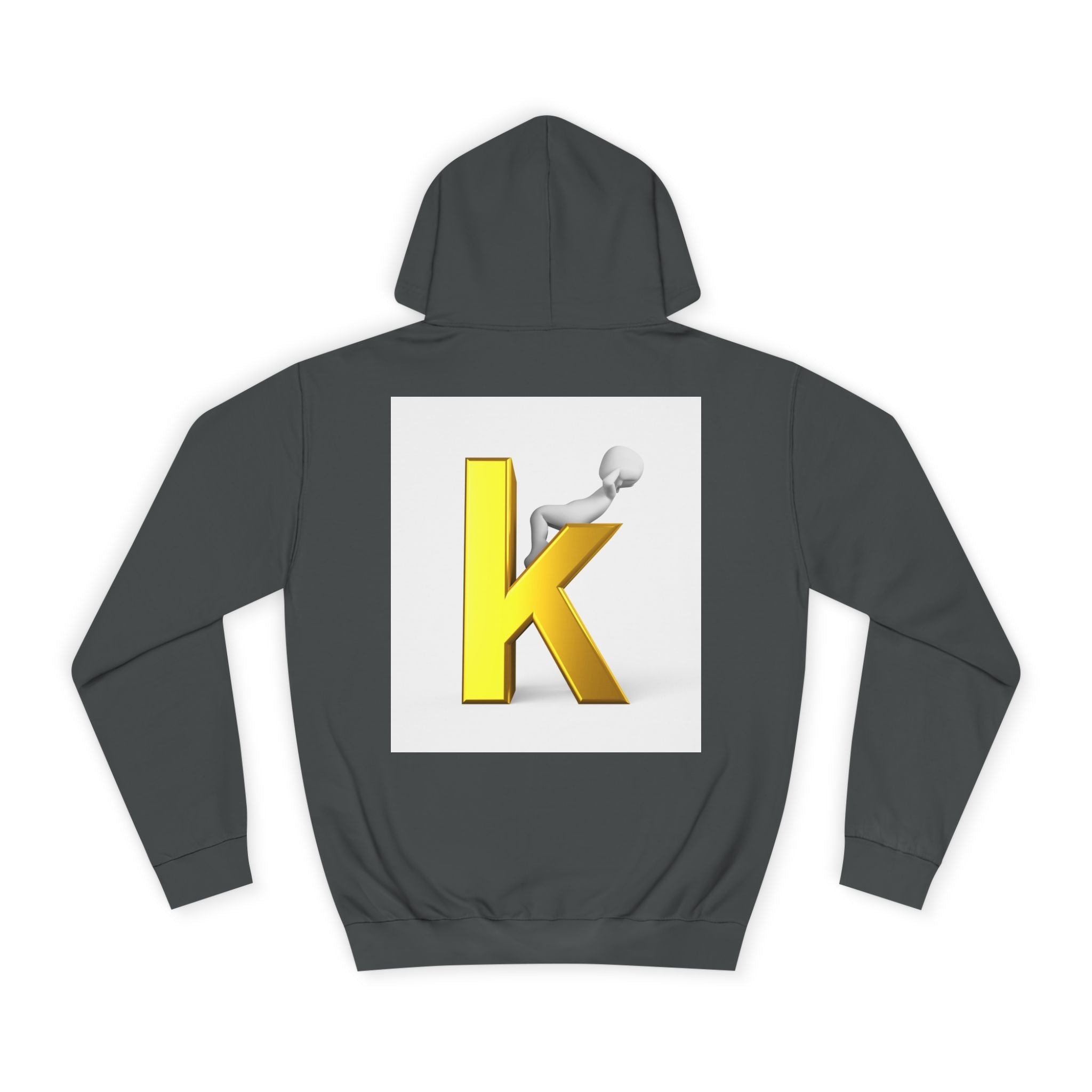 Gold 3D Letter K Hoodie | Monogram Initial K Sweatshirt