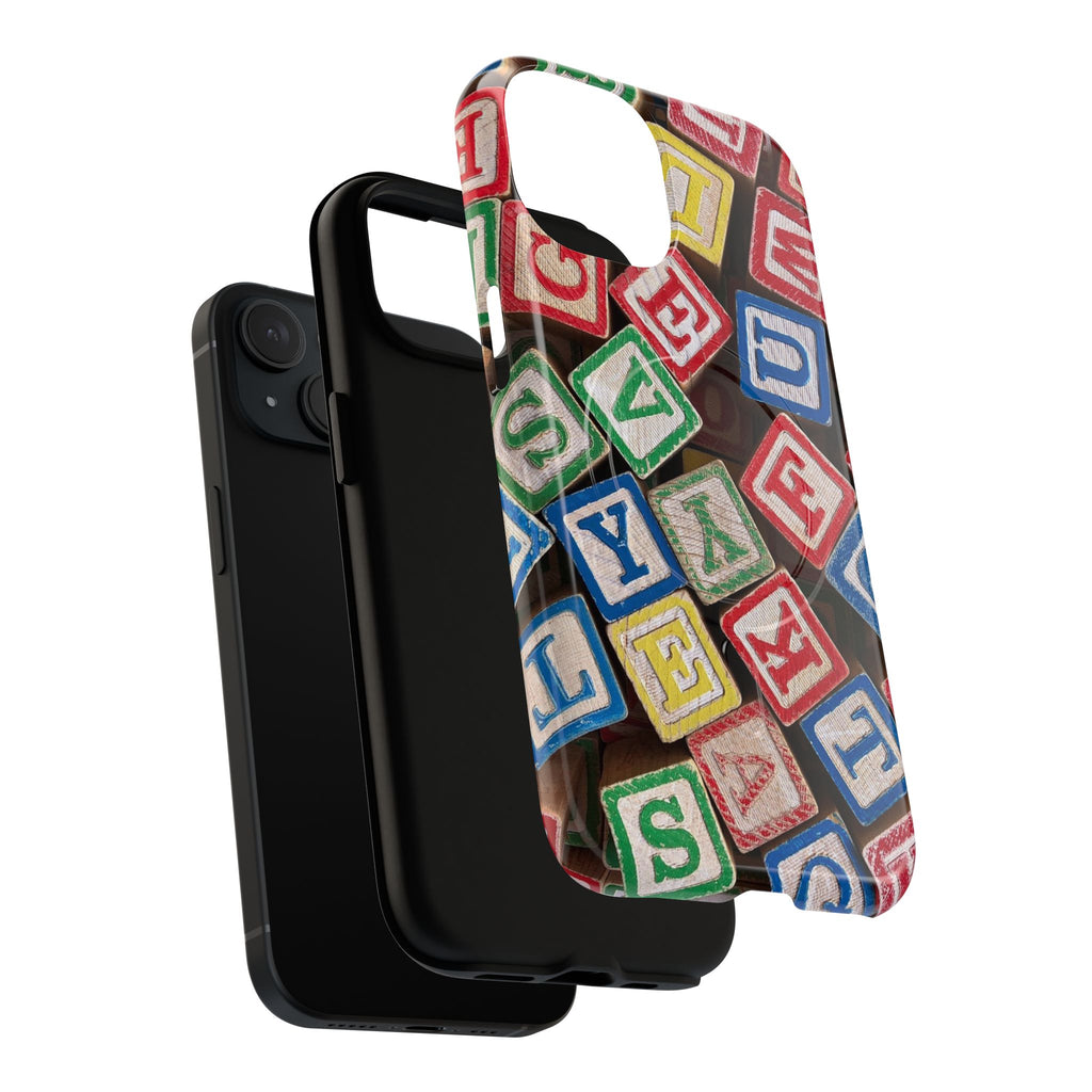 Vintage Alphabet Blocks Phone Case | Tough Magnetic Case