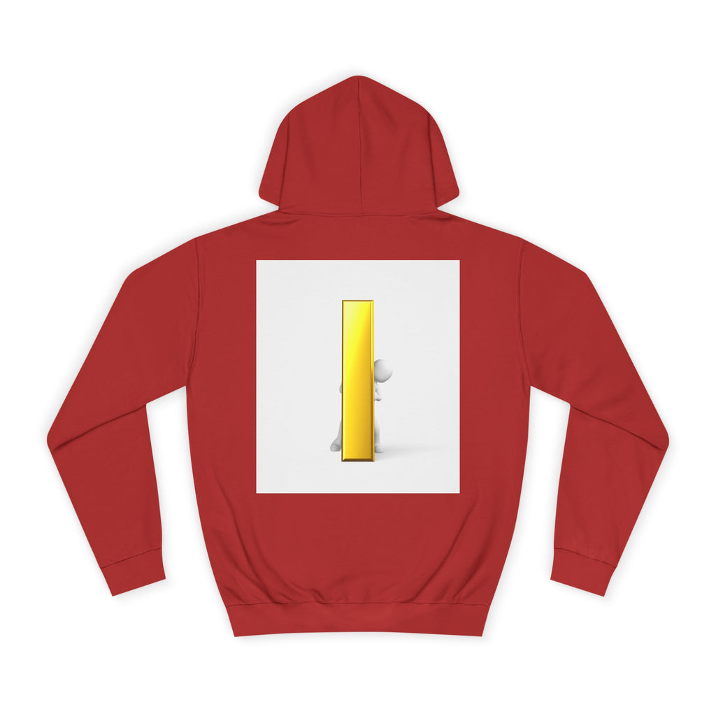 Gold Letter i Character Hoodie | Minimalist 3D Column Illustration