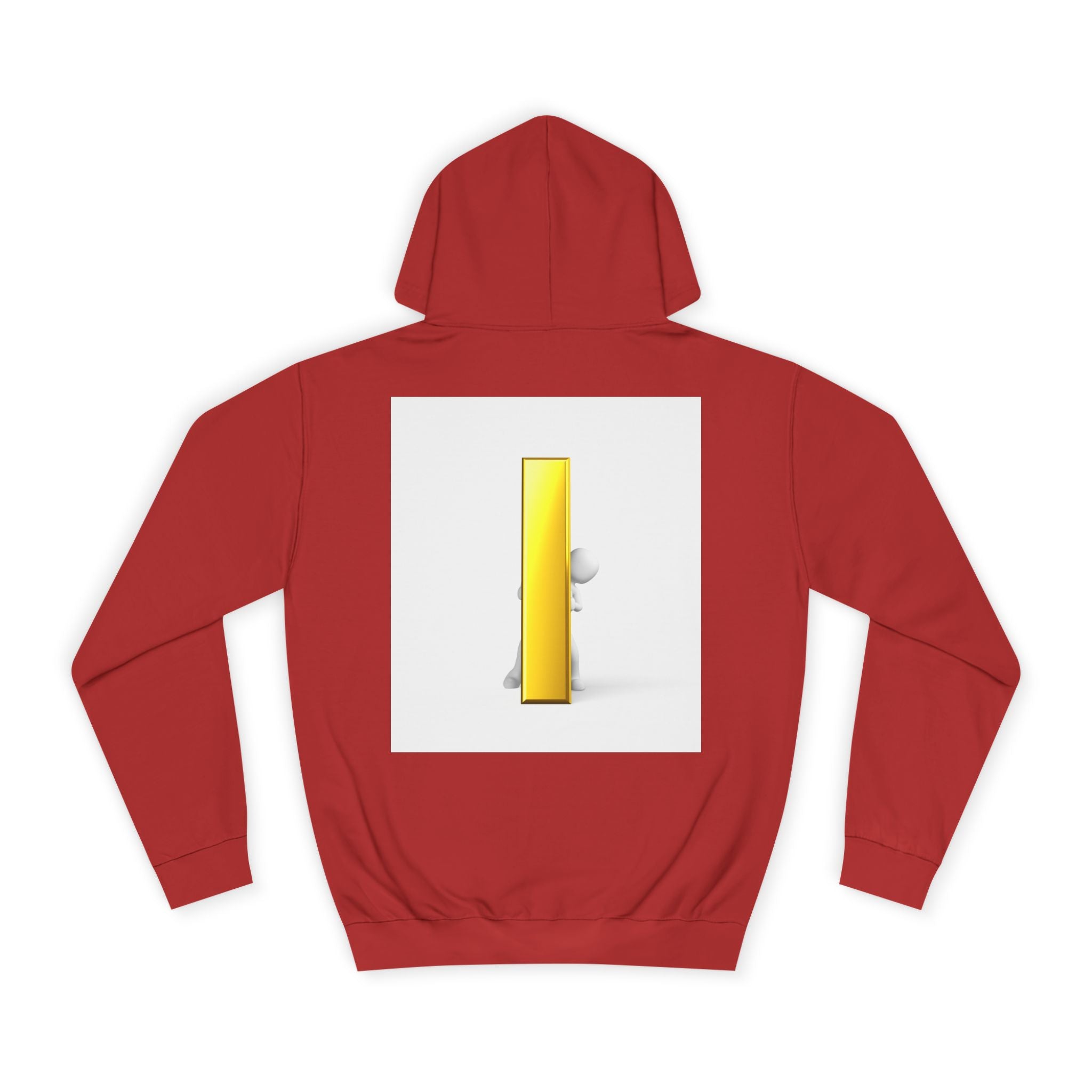 Gold Letter i Character Hoodie | Minimalist 3D Column Illustration