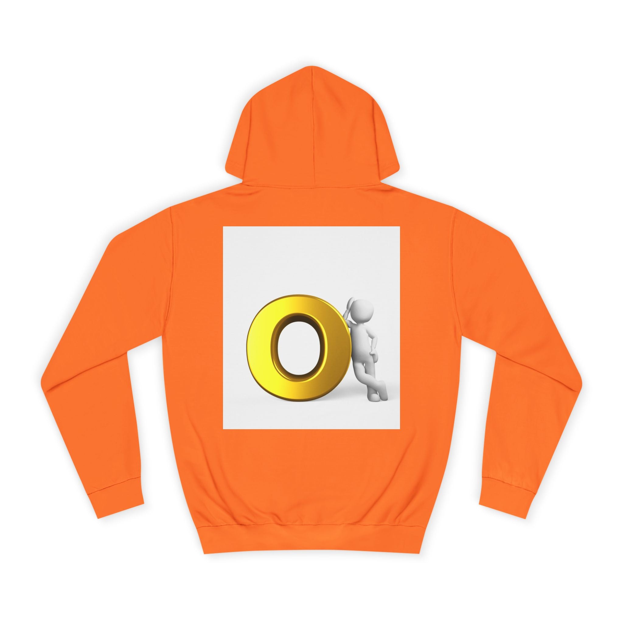 Gold O Letter with 3D Figure Hoodie | Monogram O Sweatshirt