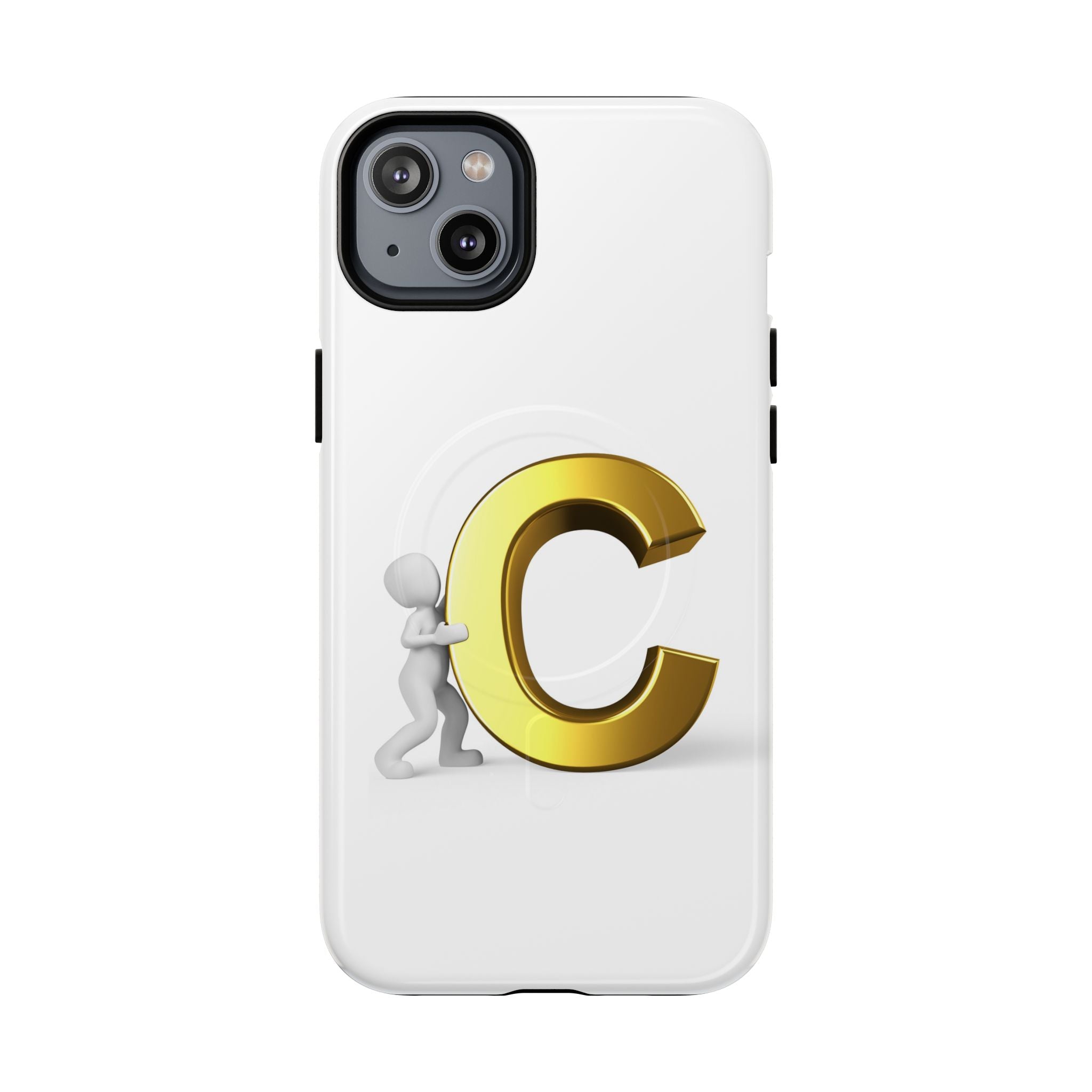 Coque de téléphone Monogramme Lettre C Or | Coque magnétique résistante