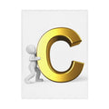 Gold Letter C toddler blanket | Initial C alphabet nursery decor