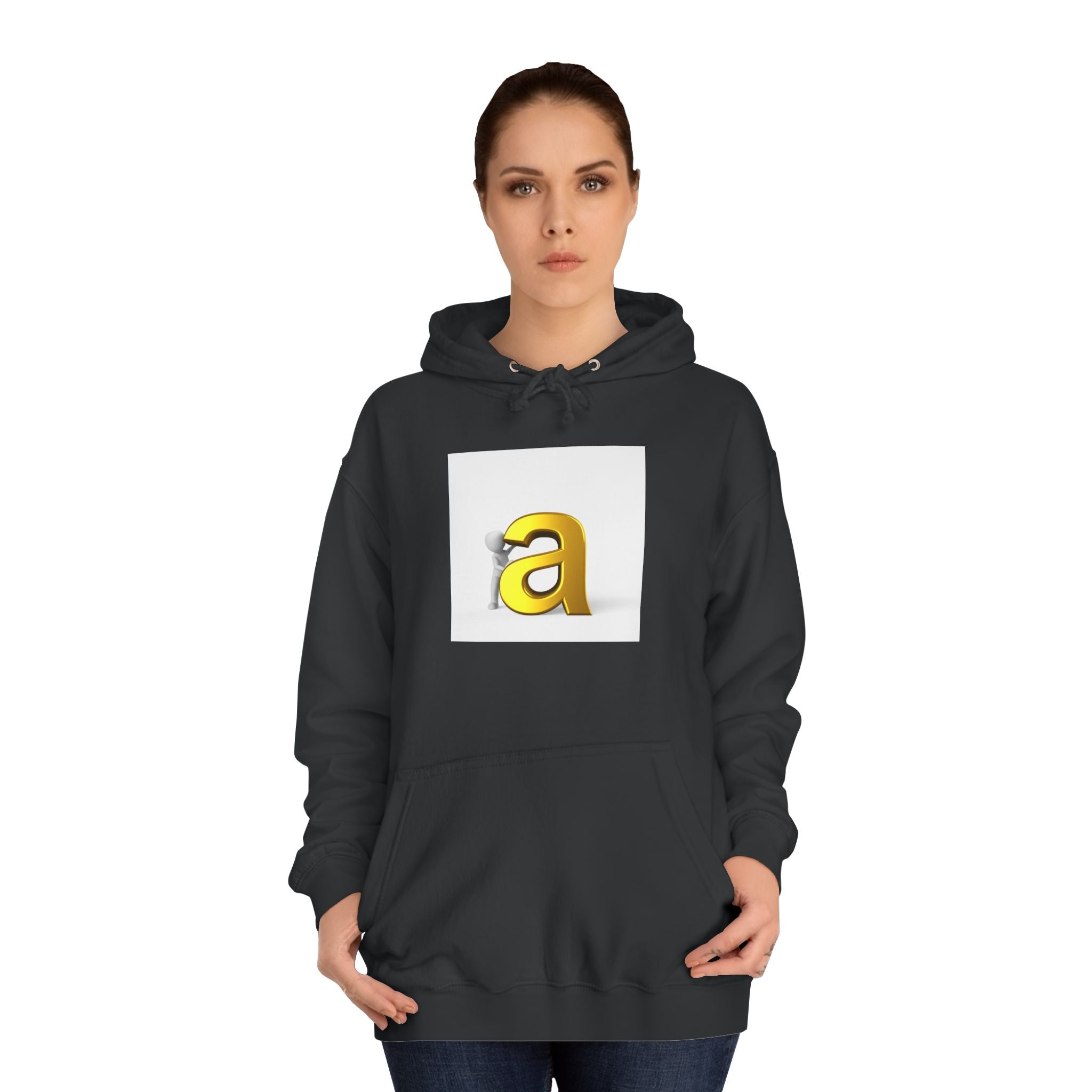 Gold 3D Letter A Hoodie | Monogram Initial Sweatshirt