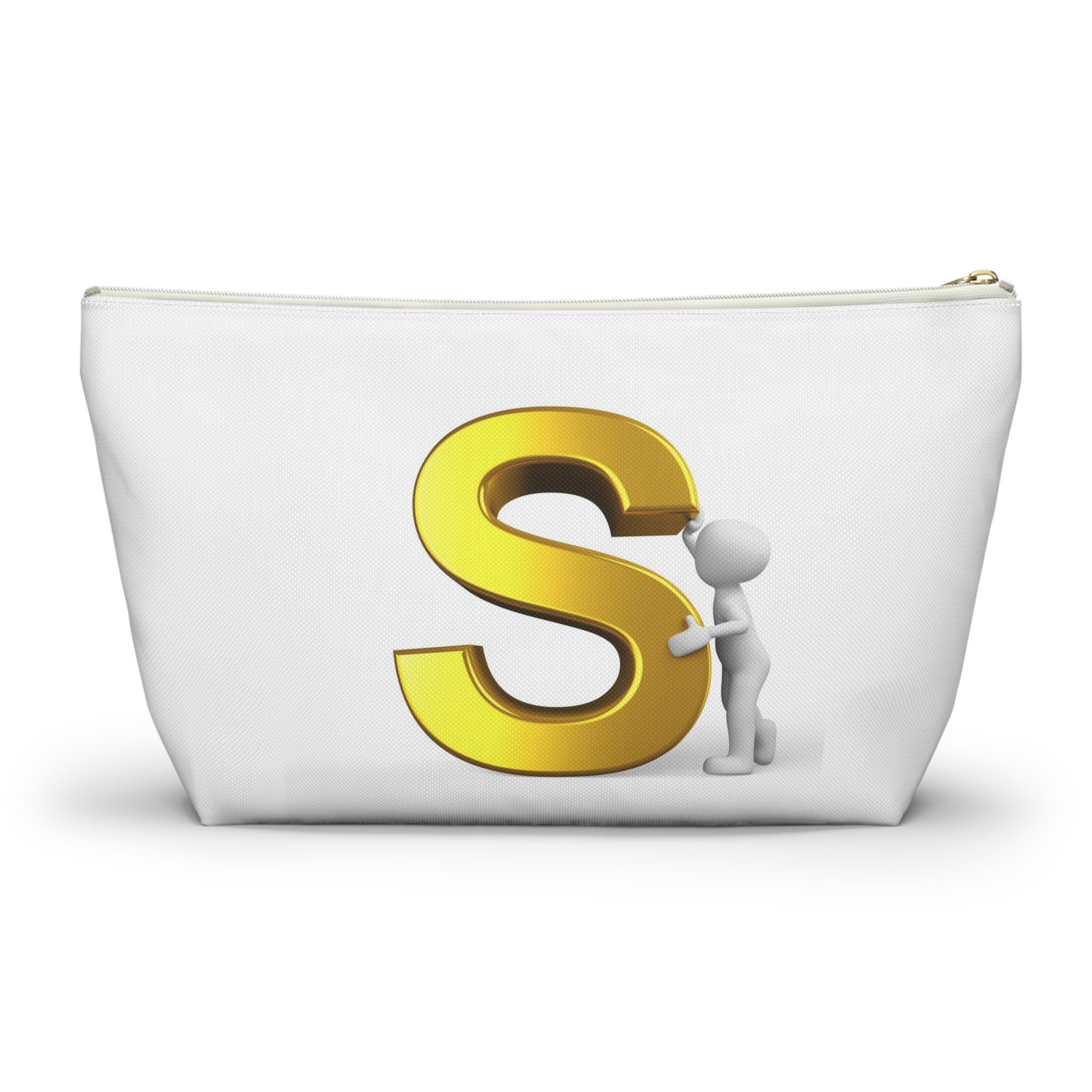 Gold Letter S Monogram Accessory Pouch