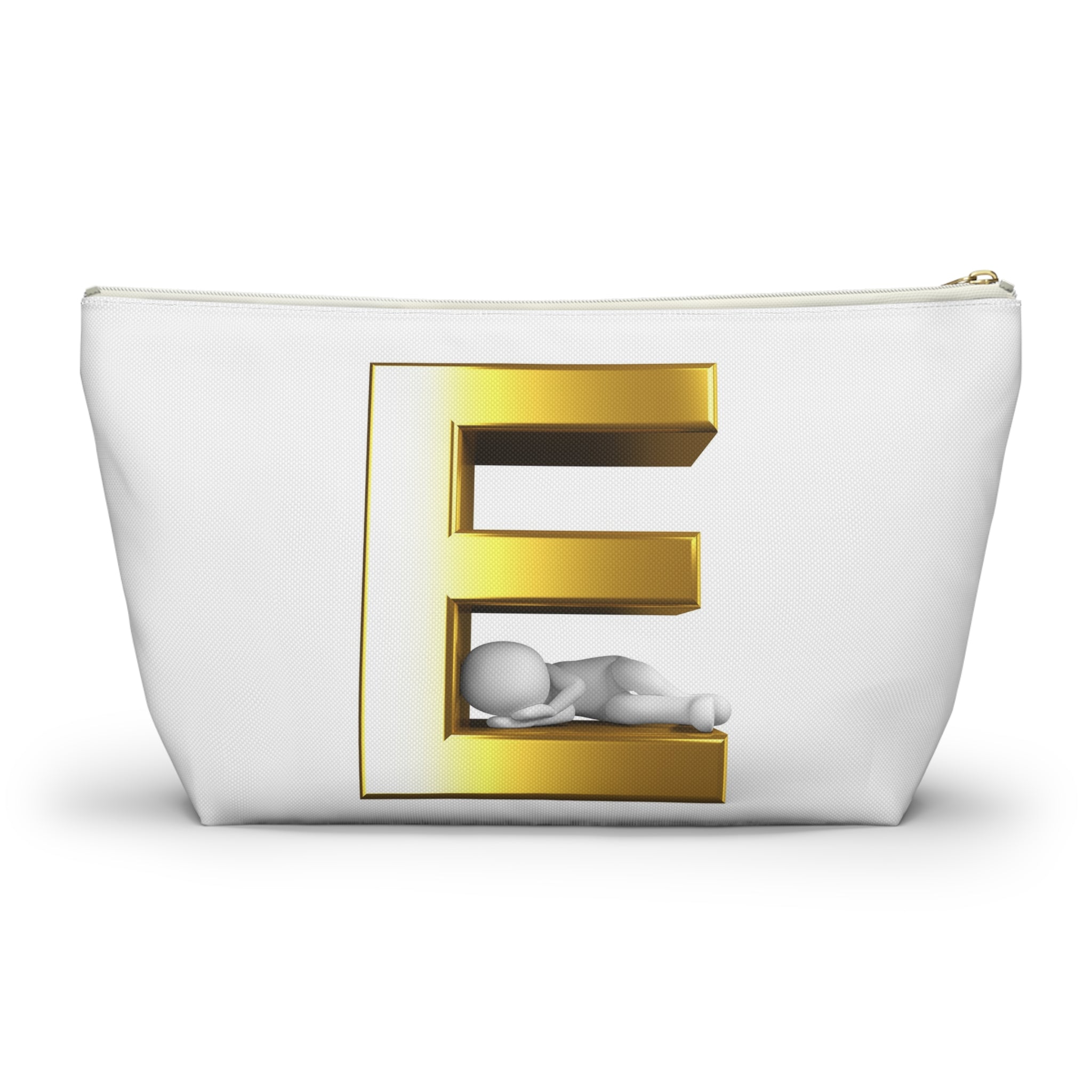 Golden Letter E with Sleeping Baby Accessory Pouch