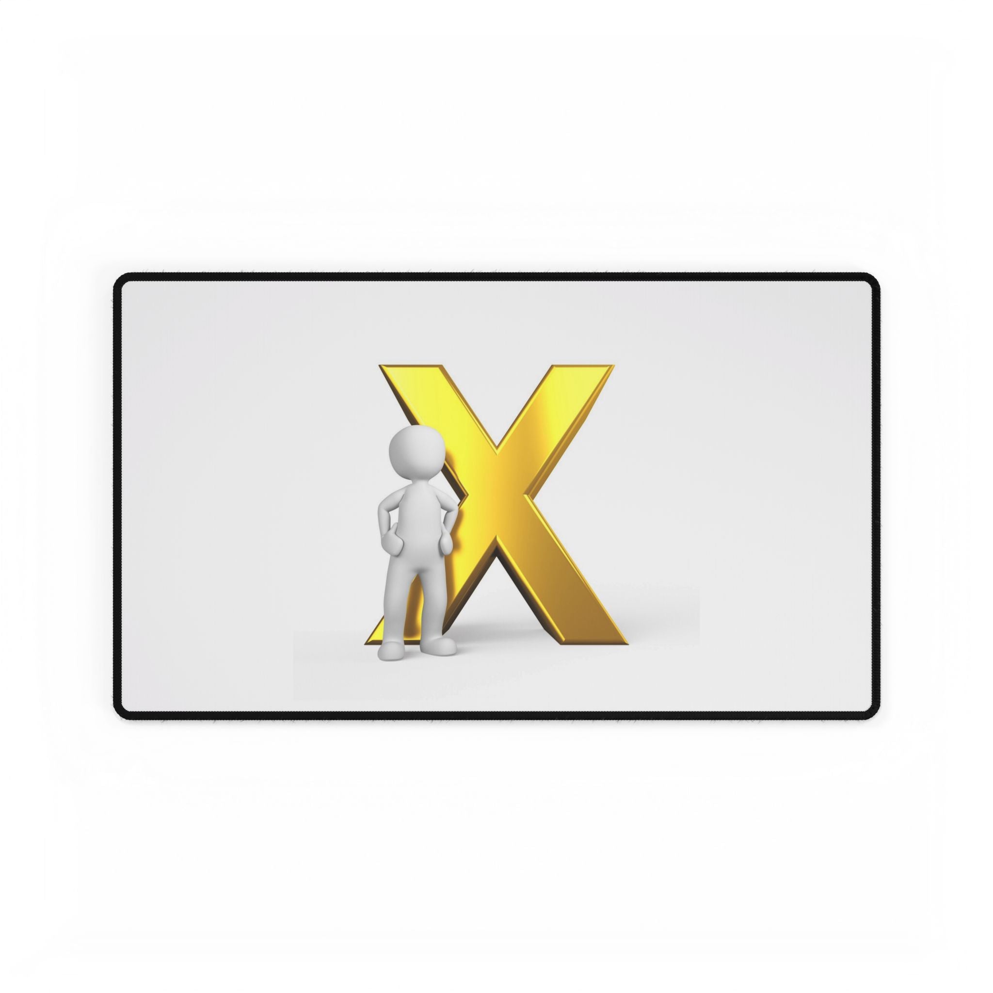 Tapis de bureau Motif lettre X dorée | Tapis de souris minimaliste
