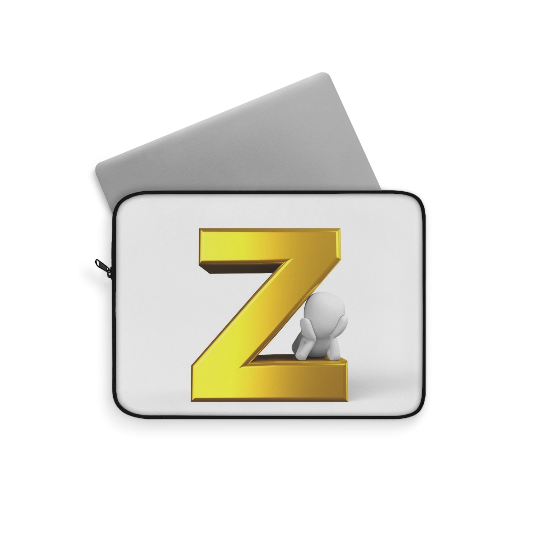 Gold Letter Z Monogram Laptop Sleeve | Initial Z Sleeve