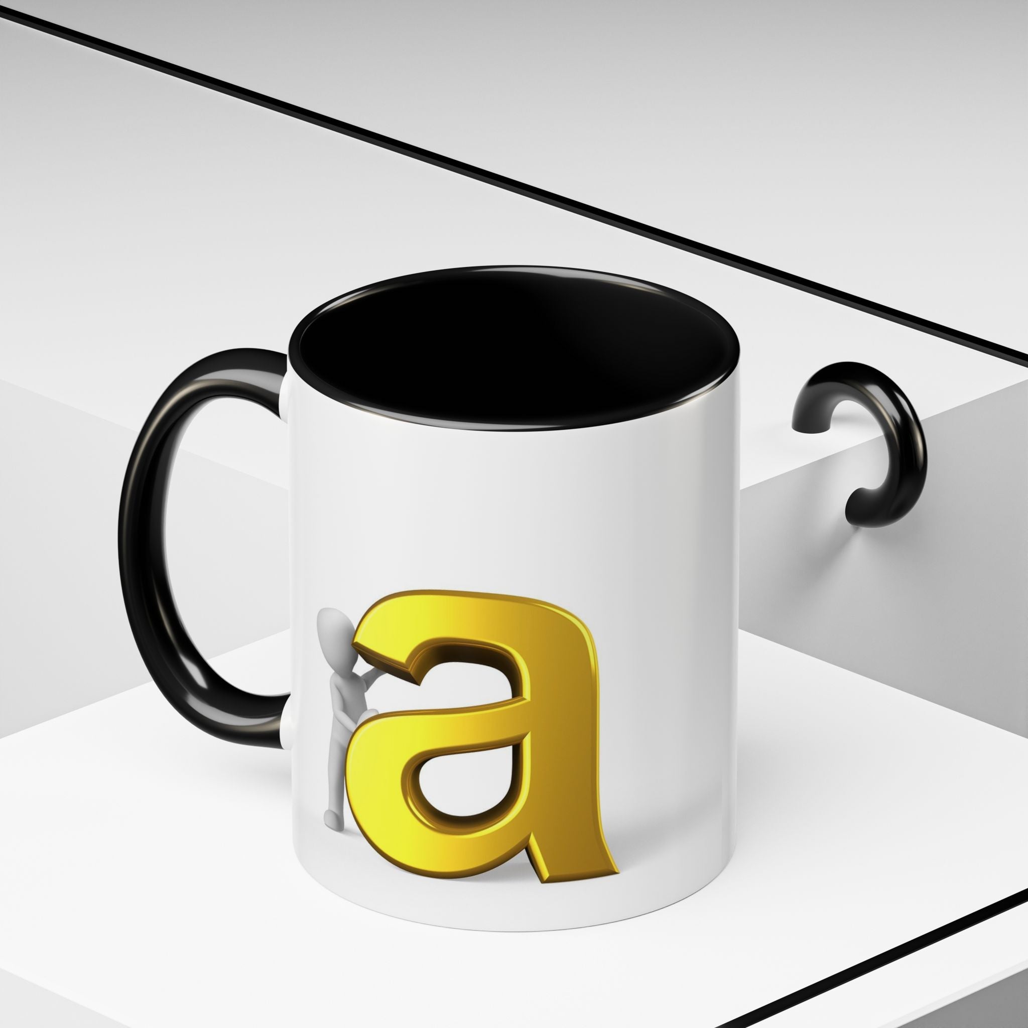 Gold Letter A Monogram Mug | Accent Coffee Mug 11oz 15oz