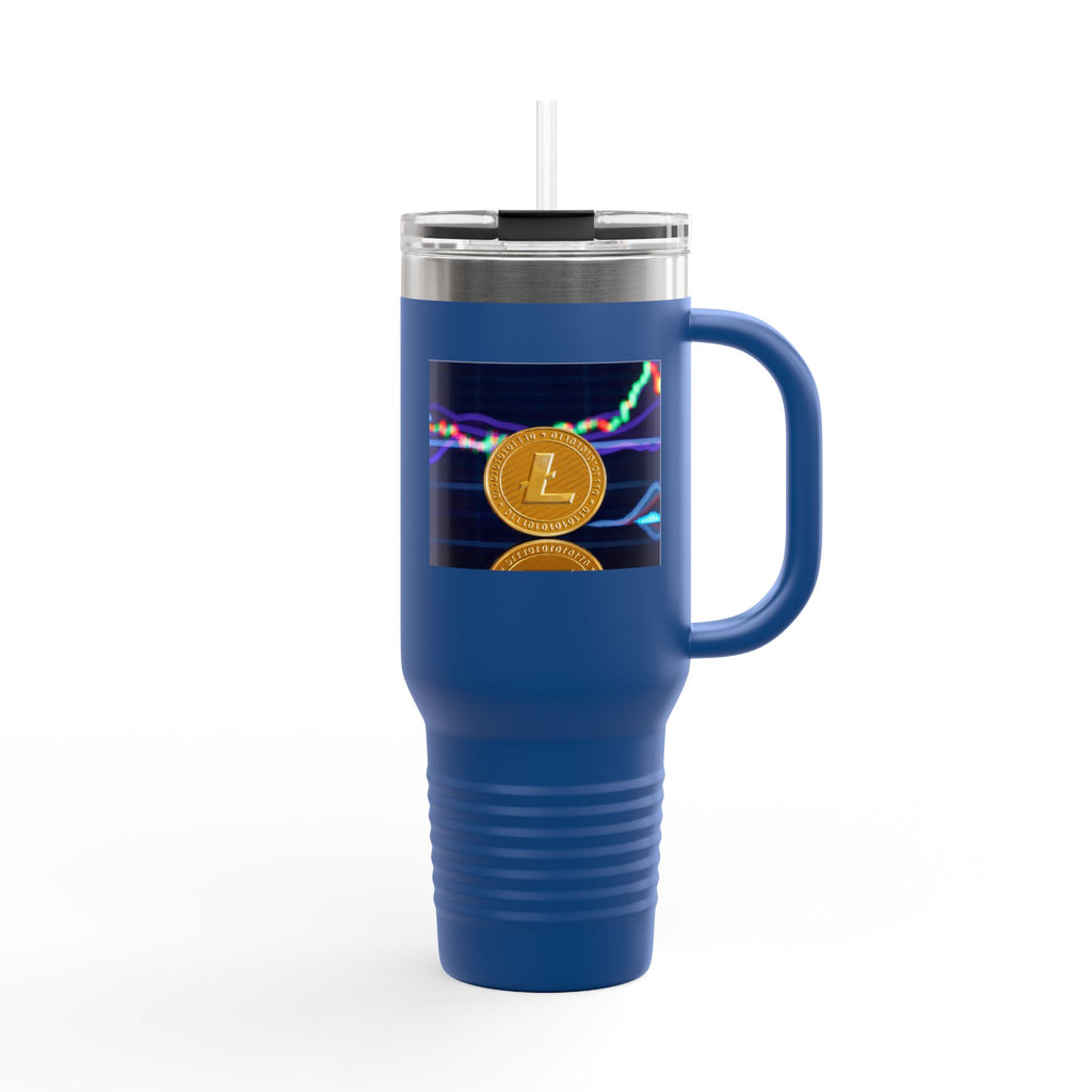 Litecoin Crypto Coin with Price Chart Tumbler | 40oz Insulated Travel Mug