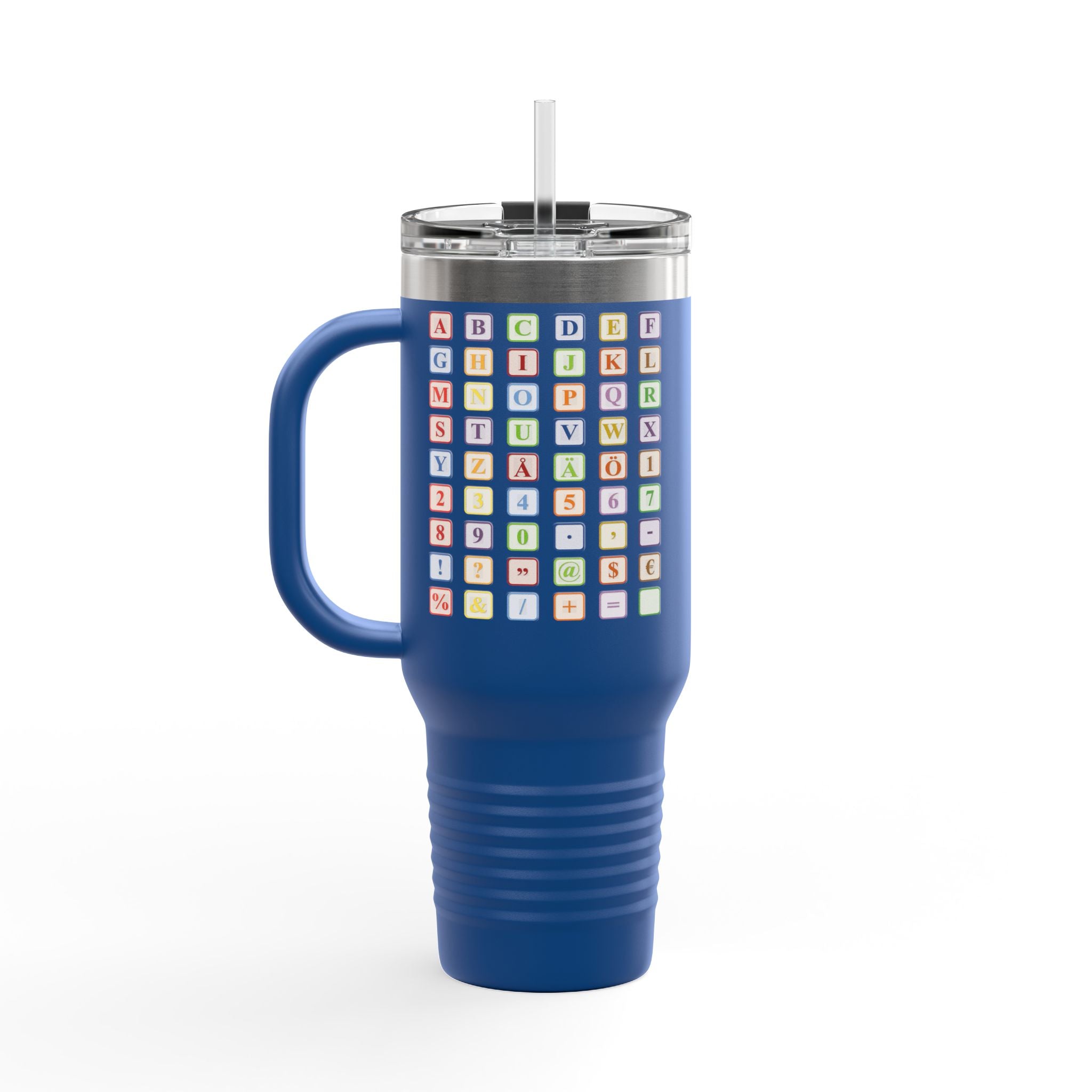 Pastel Baby Blocks Alphabet, Travel Mug