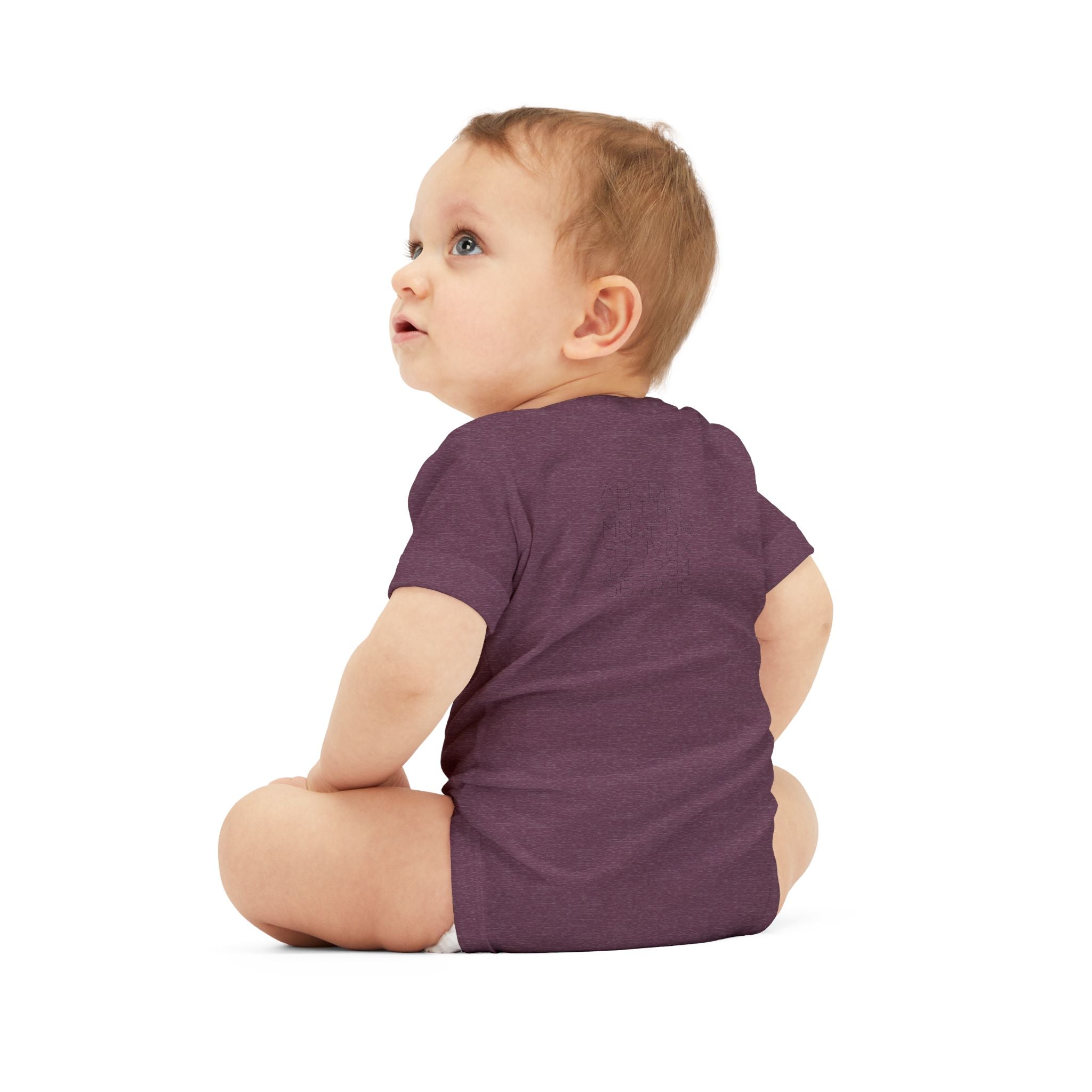 Minimal Dotted Alphabet Infant Onesie | Plain Baby Bodysuit