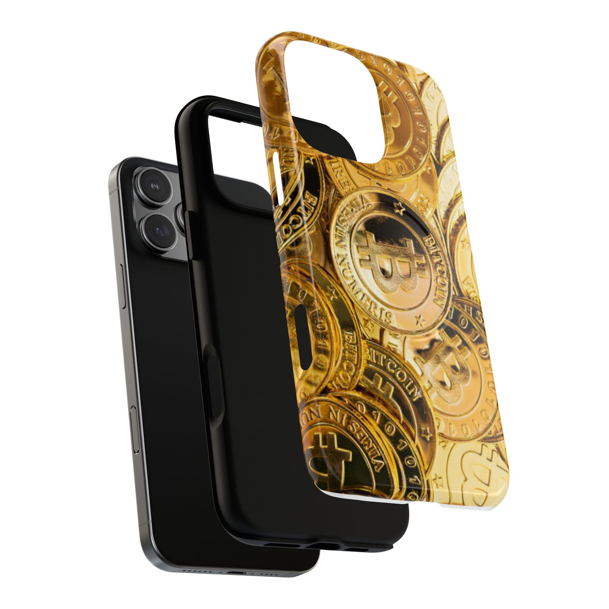 Gold Bitcoin Coins Phone Case | Tough Magnetic Case