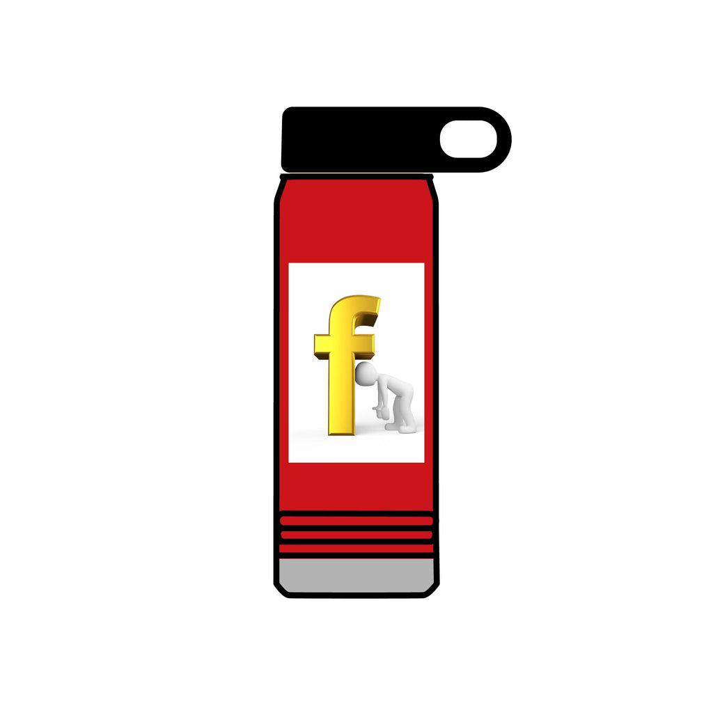3D Yellow Letter F Figurine Water Bottle | 20oz Stainless Steel Bottle
