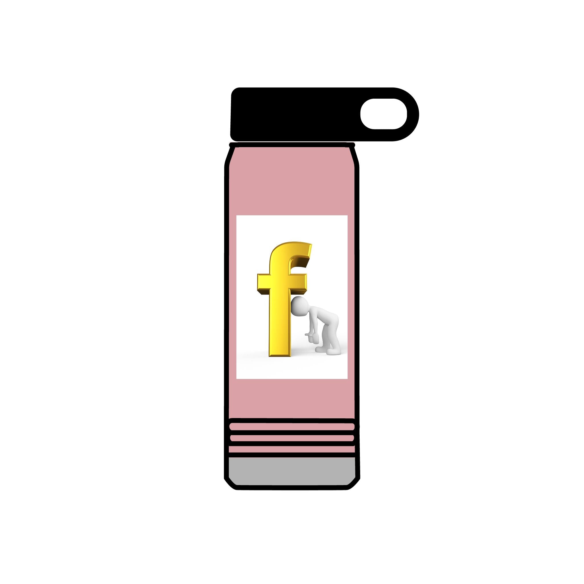3D Yellow Letter F Figurine Water Bottle | 20oz Stainless Steel Bottle