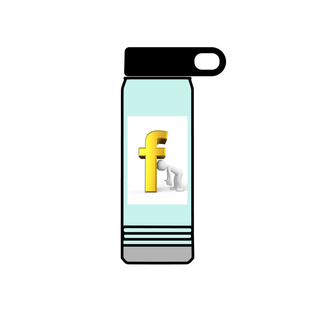 3D Yellow Letter F Figurine Water Bottle | 20oz Stainless Steel Bottle