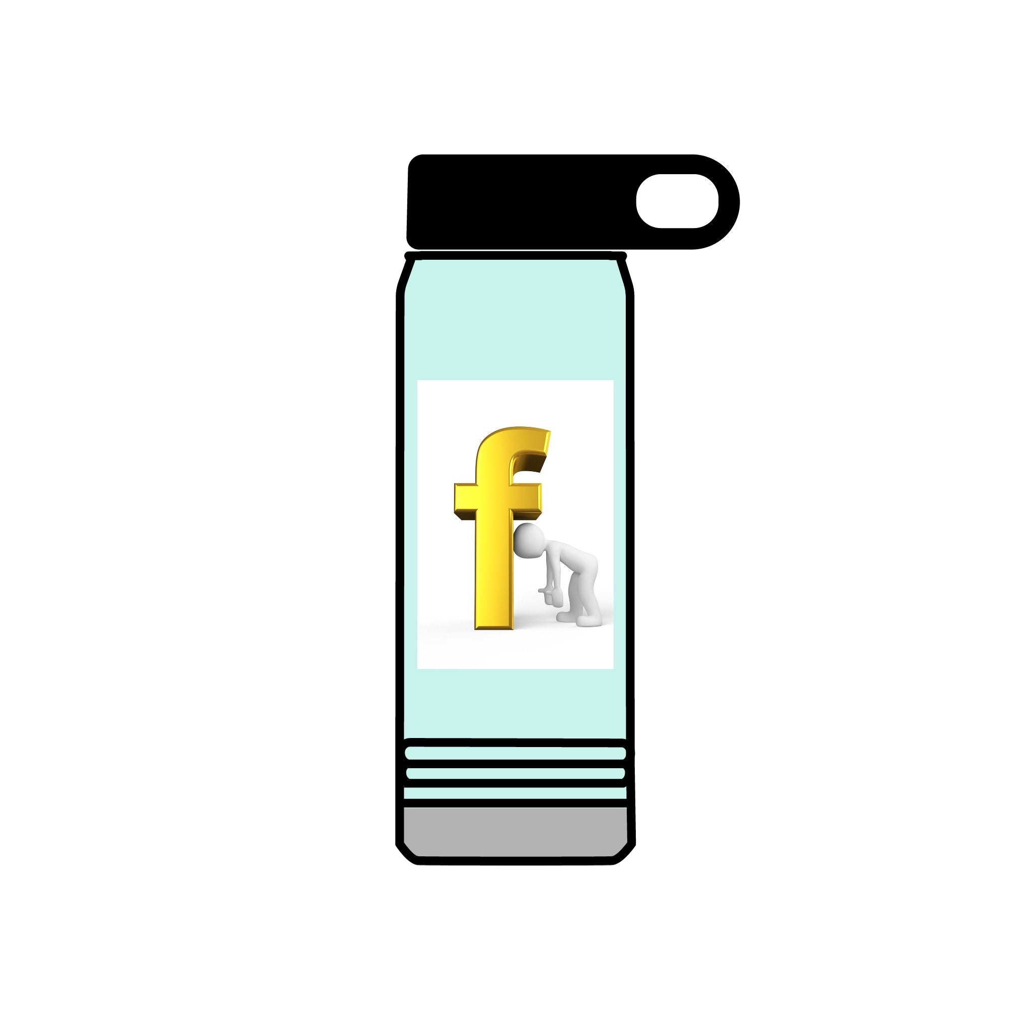 3D Yellow Letter F Figurine Water Bottle | 20oz Stainless Steel Bottle