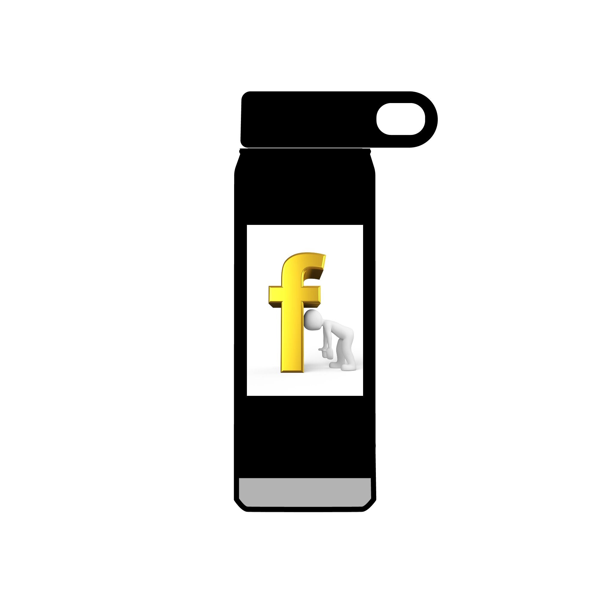 3D Yellow Letter F Figurine Water Bottle | 20oz Stainless Steel Bottle