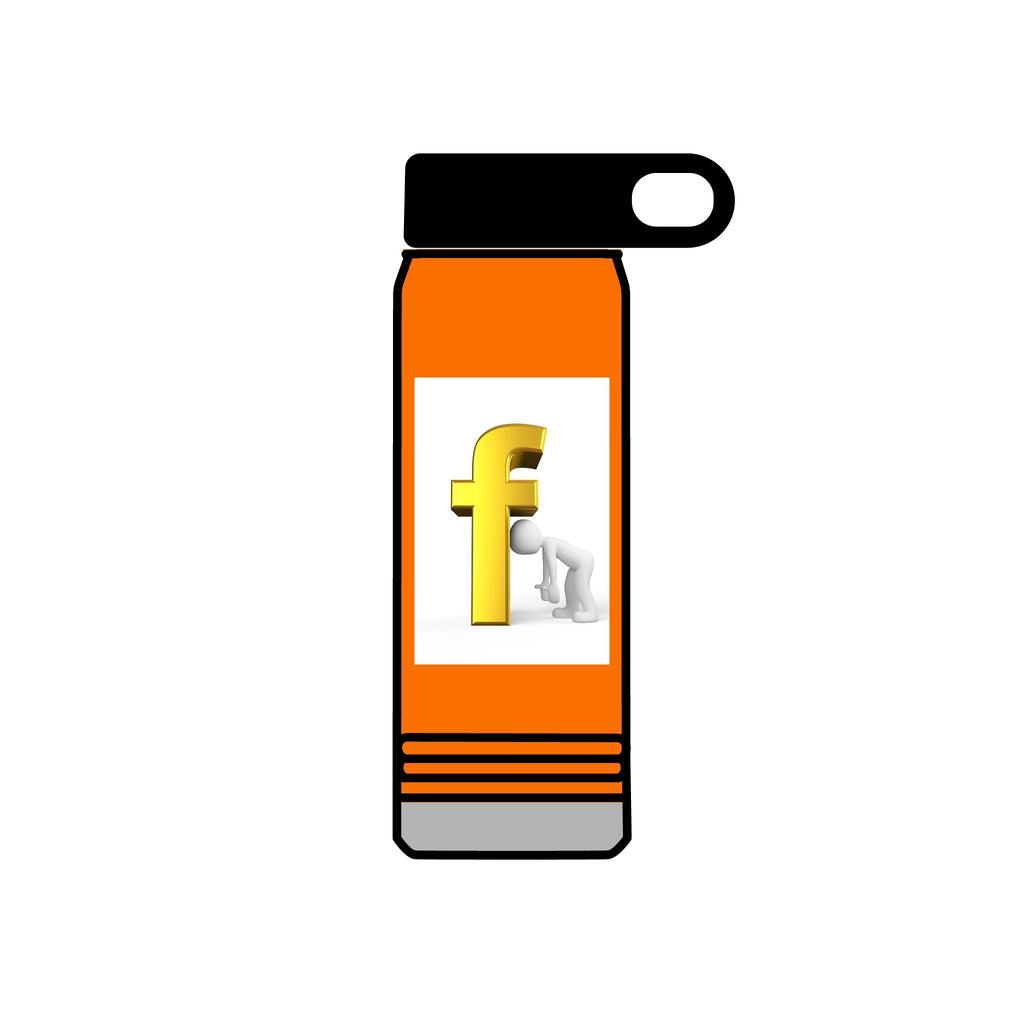 3D Yellow Letter F Figurine Water Bottle | 20oz Stainless Steel Bottle