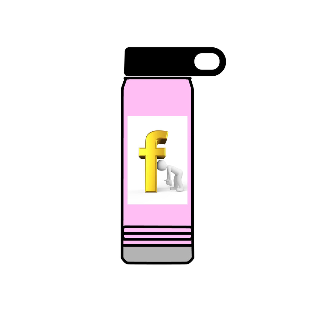 3D Yellow Letter F Figurine Water Bottle | 20oz Stainless Steel Bottle